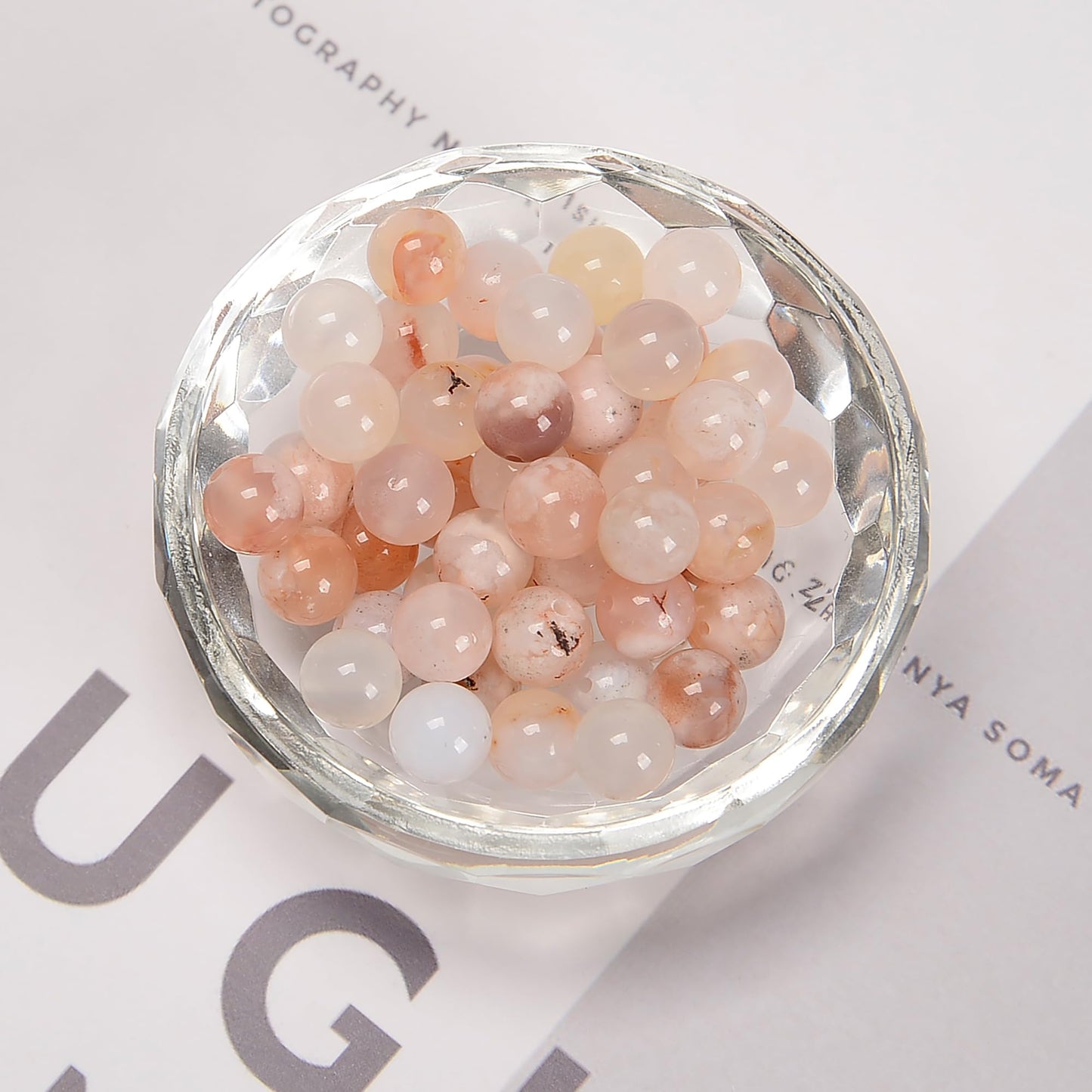 48Pcs 8mm Coffee Vein Agate Natural Round Loose Real Stone Beads Gemstone Genuine for DIY Hand Made Craft Jewelry Bracelet Earring Necklace String Making Energy Healing Power
