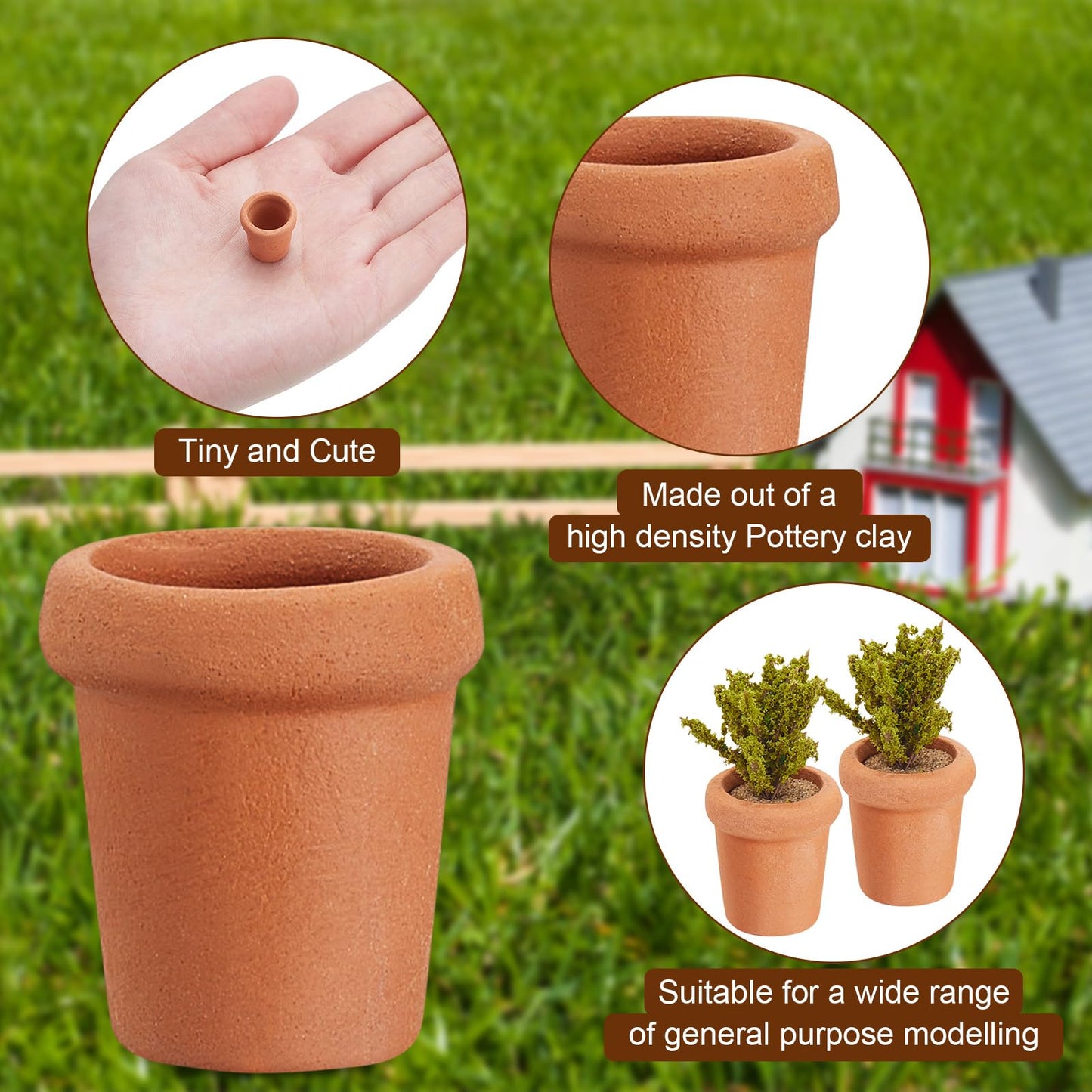 Skyley 16 Pcs Small Mini Clay Pots 0.6 Inch Terracotta Pot Small Flower Pot for Crafts Doll House Flower Pots for DIY Garden Plants and Office Desktop Windowsill Decoration