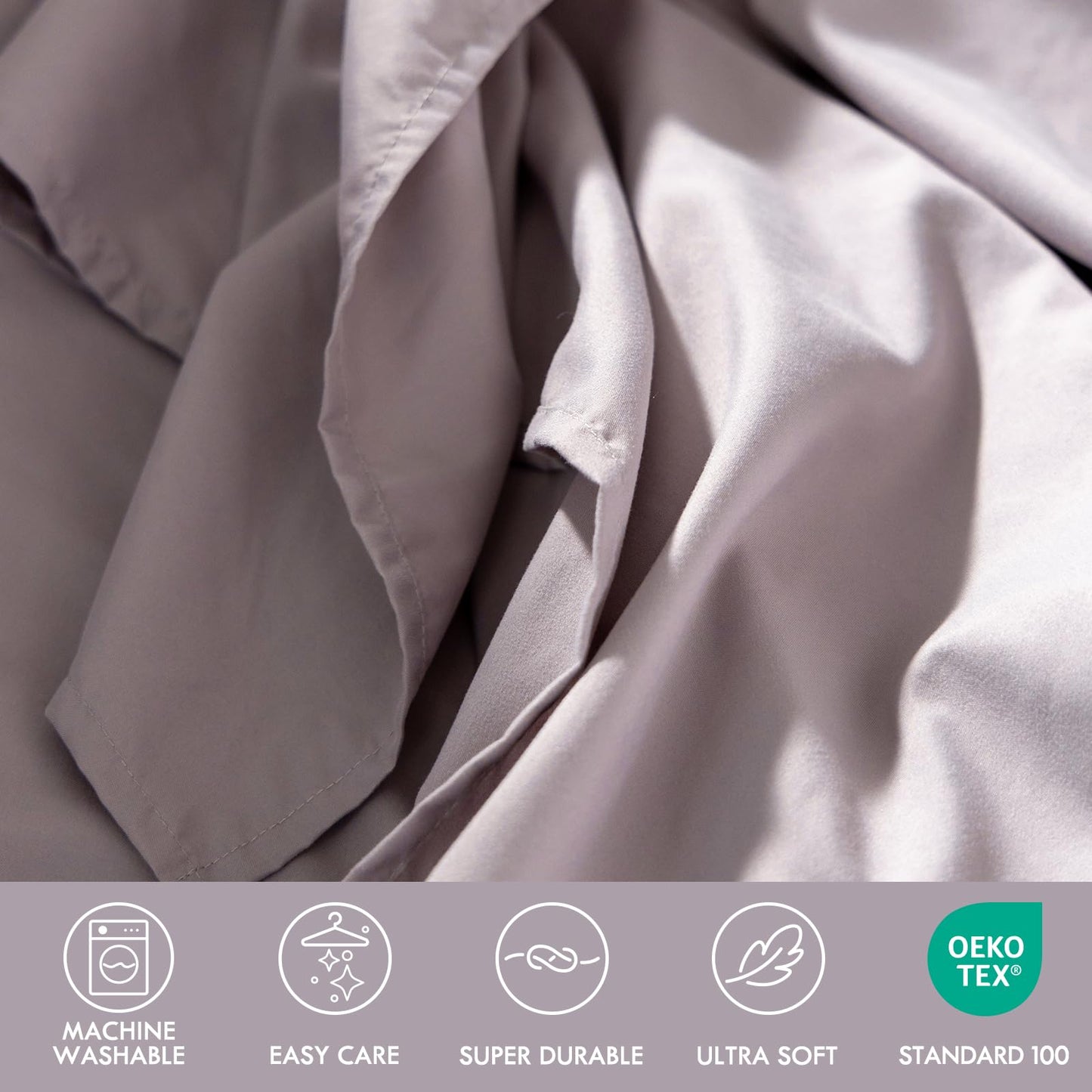 ClevaHome Queen Size Sheet Set - 6 Piece Soft Breathable Luxury Bed Sheet Set - Shrinkage & Fade Resistant Embroidered Bedding Sheet with Deep Pocket, 2 Extra Pillowcases (Queen, Purple Dove)