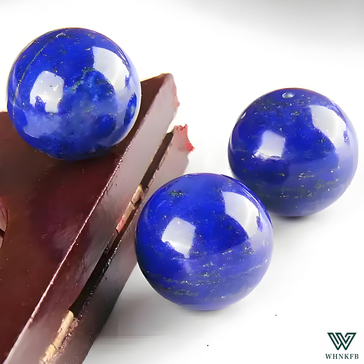WHNKFB 8mm 50PCS Natural Lapis Lazuli Round Beads, Deep Blue Pyrite-Flecked Loose Gemstone Beads for Jewelry Making Craft - 4mm 6mm 8mm 10mm Options with Free Elastic Cord