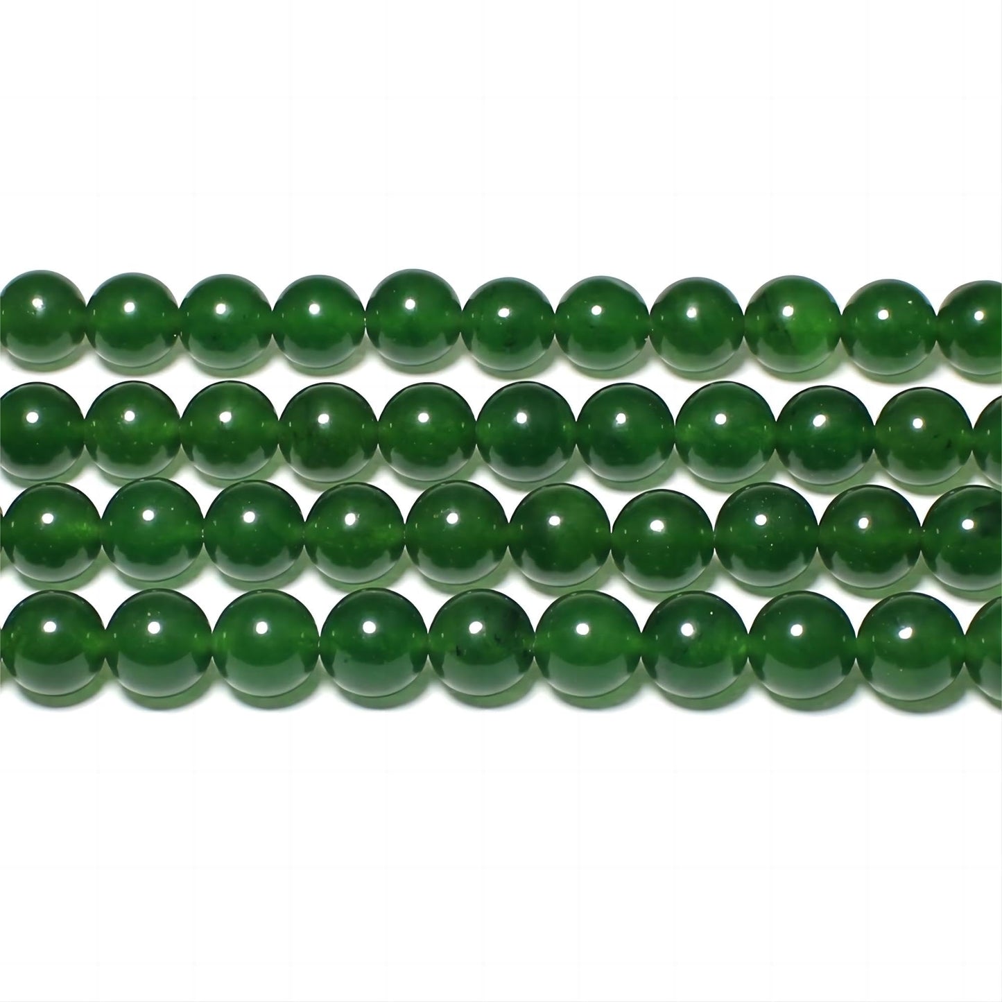 MJDCB Stone Beads 8mm 43pcs Round Blackish Green Jade Loose Gemstone Bead Charms for Jewelry Making Bracelet Necklace Earring Pendant