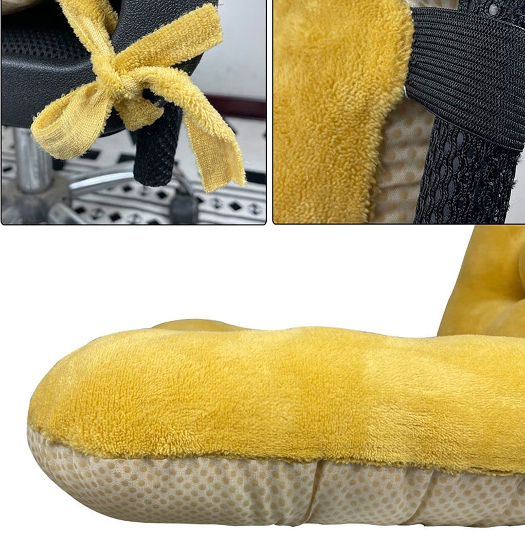 Non-Slip Rocking Chair Cushion, Premium Tufted Rocker Seat Back Pad with Ties, Sturdy &Comfort Thick Padding Pillow Chair Mat Cushions for Outdoor/Indoor Office Home Dining Room Kitchen Patio-Yellow