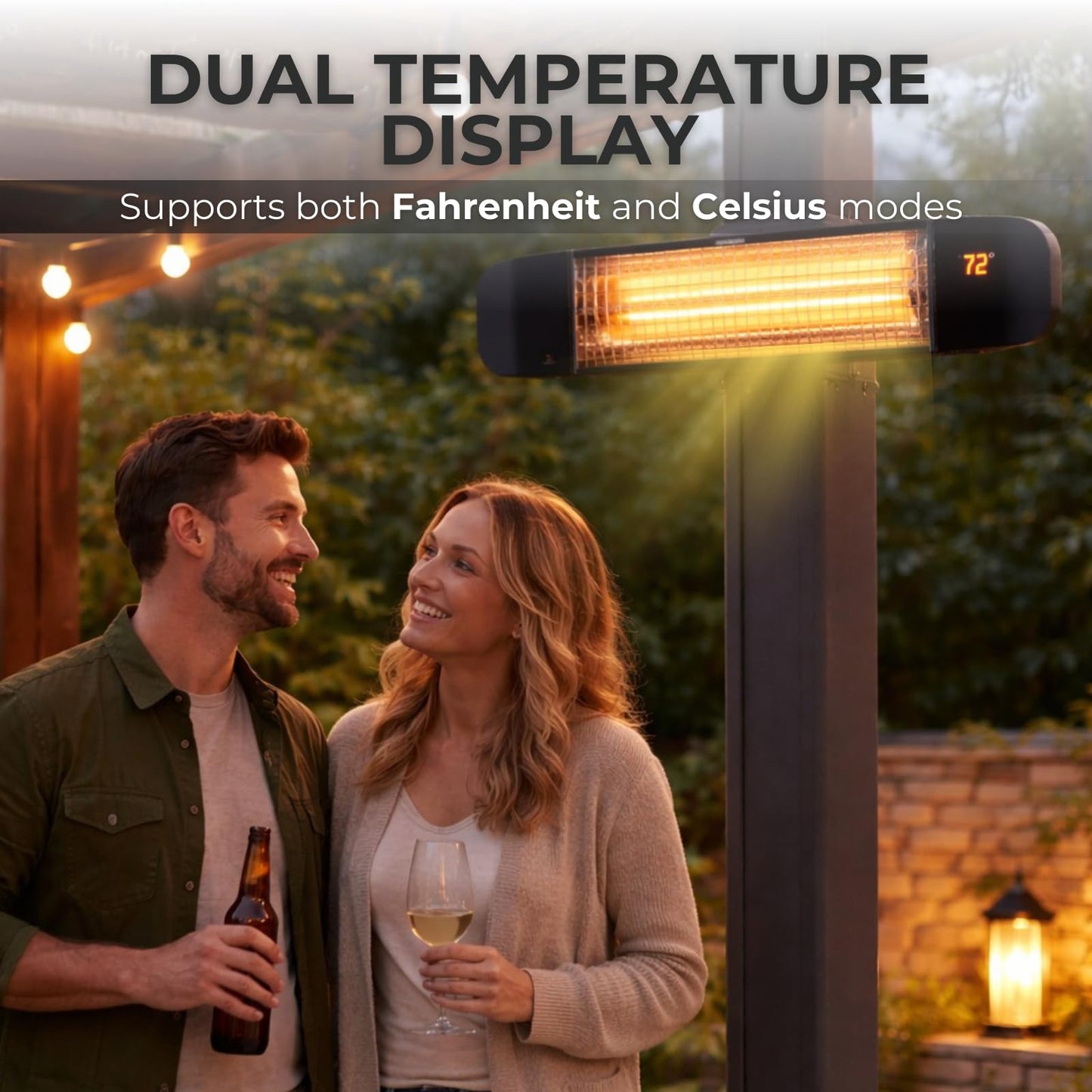 ZeboZap KDHT1500 1500W Infrared Electric Patio Heater for Gazebos, Pergolas, Decks, Garages, Backyards & Restaurants | Wall & Post Mounted Outdoor Heater