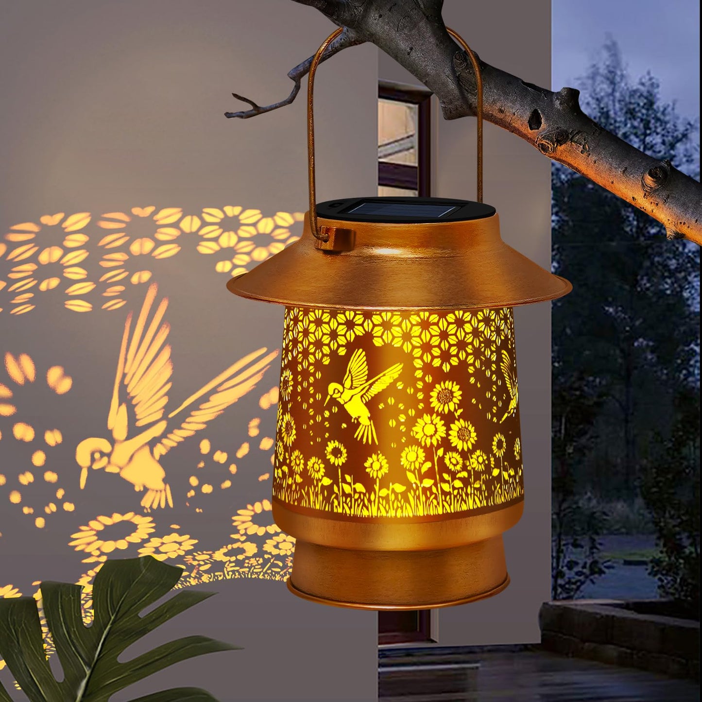 Mothers Day Gifts Solar Lanterns Outdoor Waterproof Hummingbird Solar Lights Garden Decor Gifts for Mom,Women,Grandma,Outdoor Light with Outside for Garden,Patio,Yard,Backyard,Porch