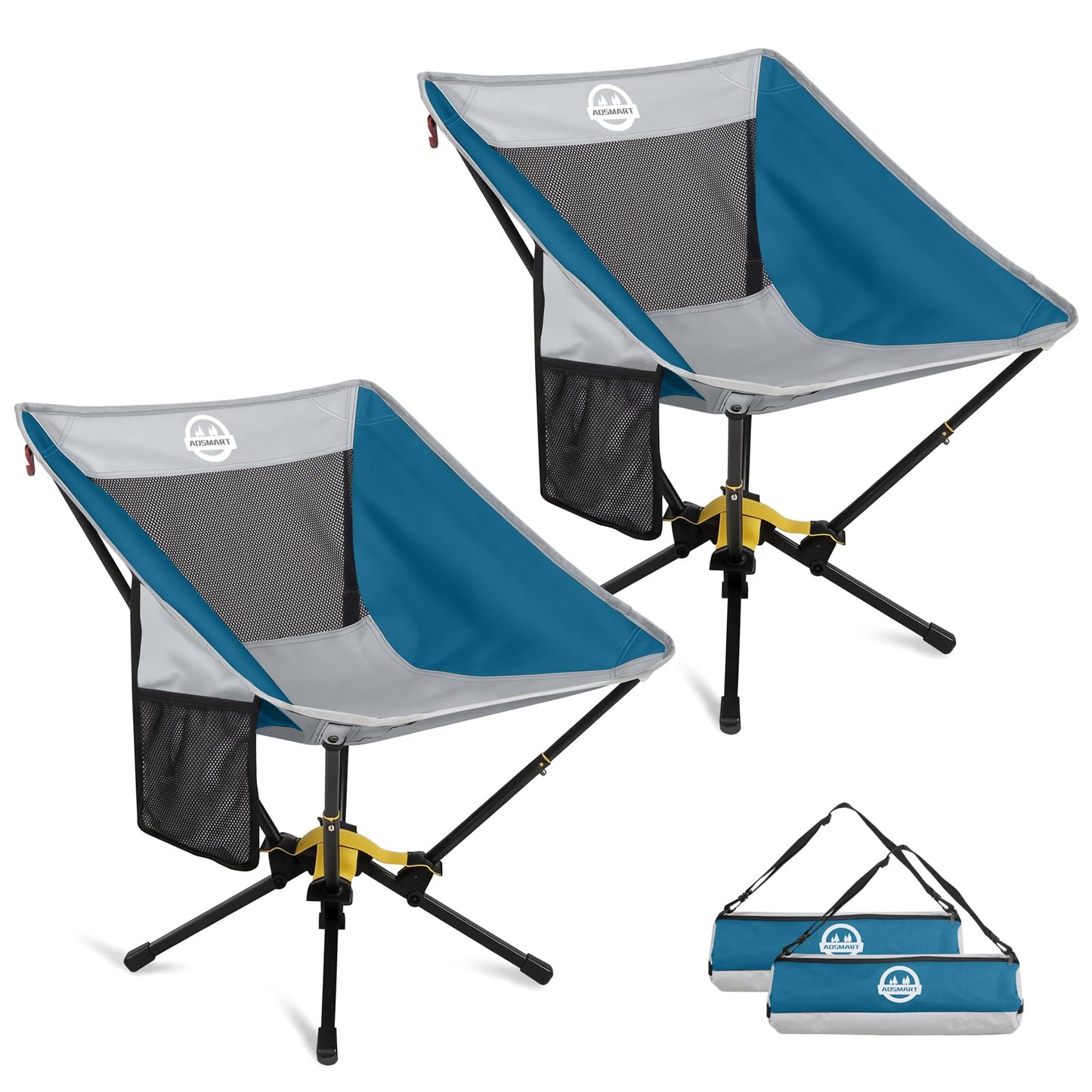 ADSMART Portable Camping Chair Lightweight Folding Chair for Camping - Outdoor Chair Supports 300 Lbs - Camp Chair Outdoor Adventures