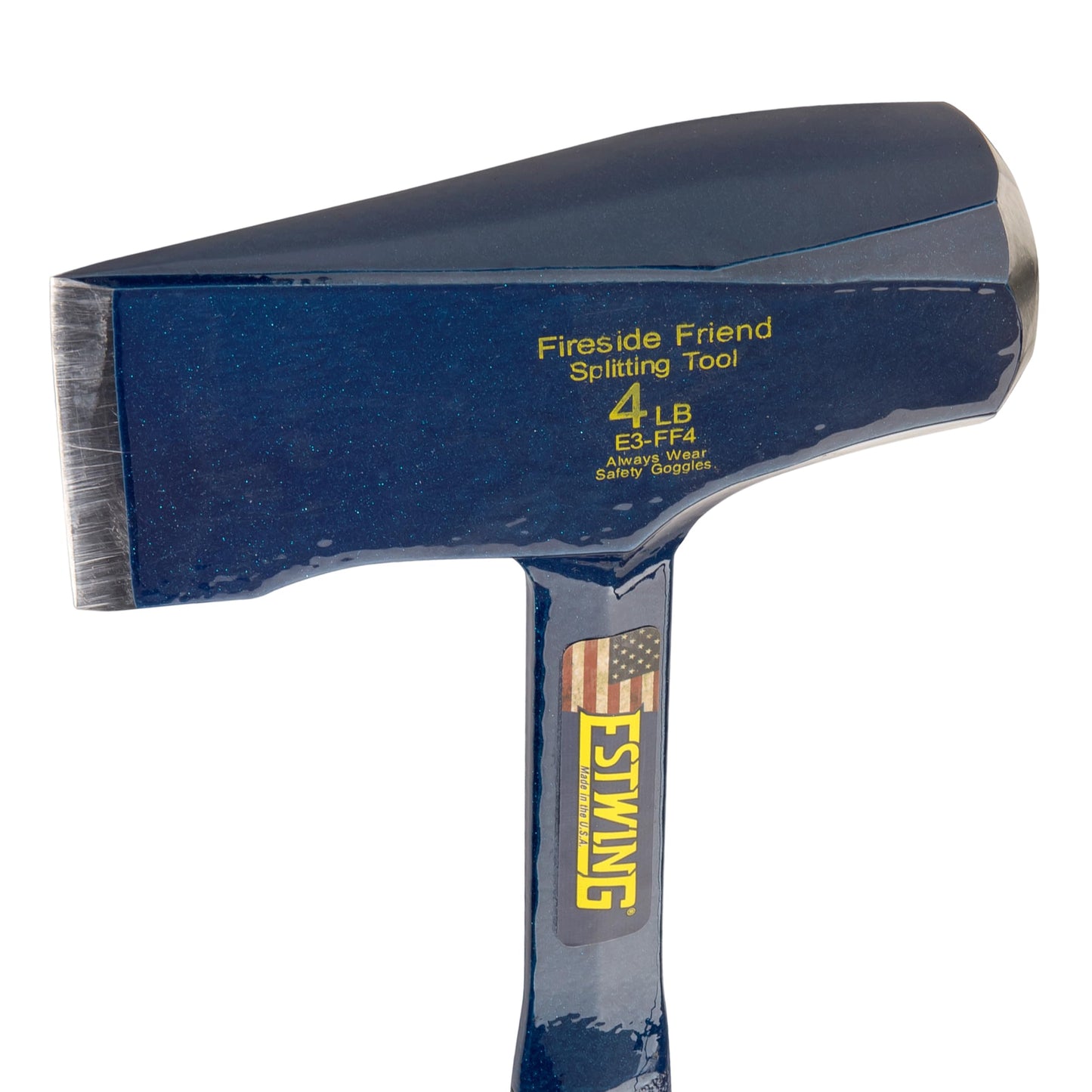 ESTWING Fireside Friend Axe - 14" Wood Splitting Maul with Forged Steel Construction & Shock Reduction Grip - E3-FF4, Blue