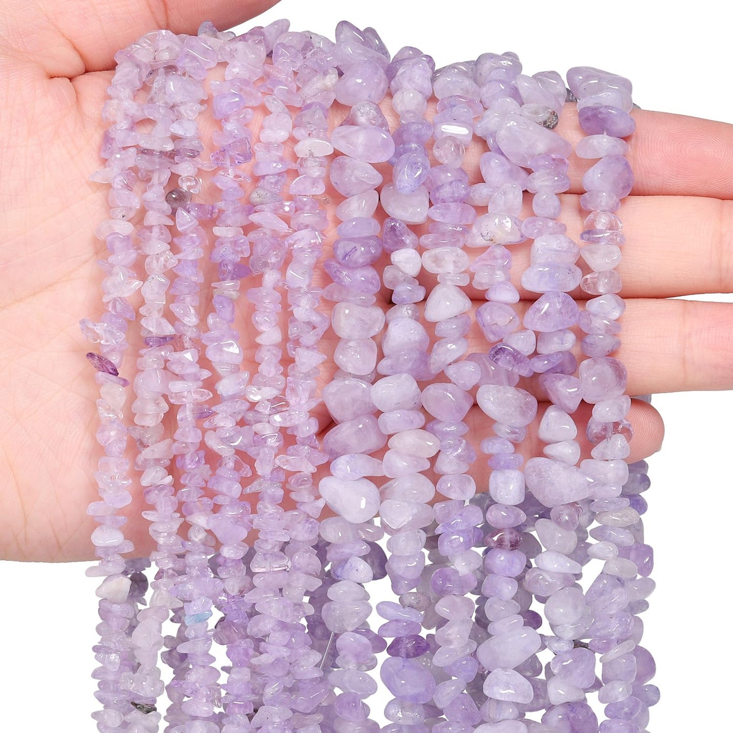 30in Purple Jade Natural Chip Stone Beads 5-8mm About 230pcs, Irregular Drilled Purple Bead for Bracelets Jewelry Making Supplies for Adults, DIY Crafts.