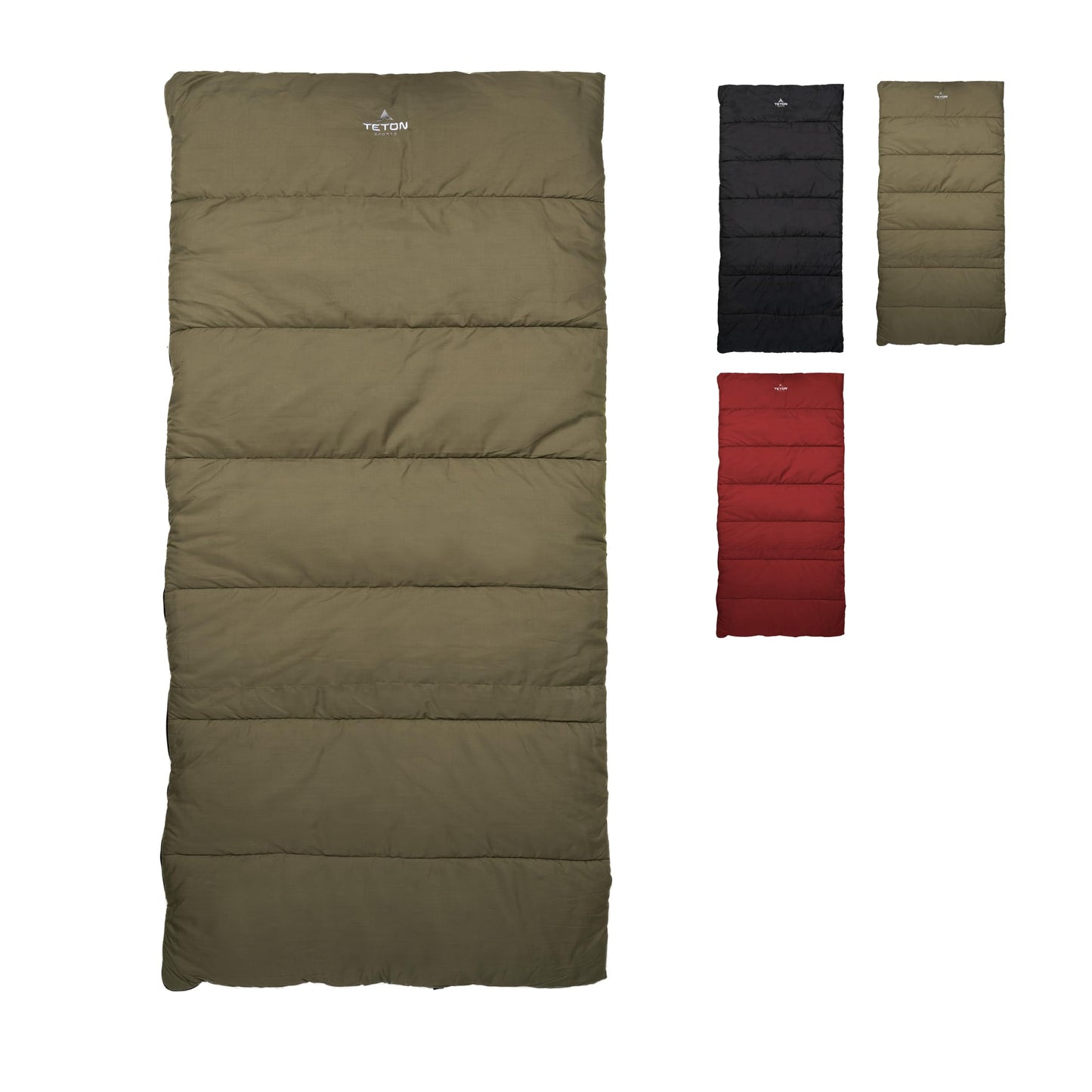 Teton Evergreen Sleeping Bag for Adults – Warm & Cozy All-Season Camping Sleeping Bag with Spacious Fit for Cold Weather or Mild Nights, 0F, Olive & Olive
