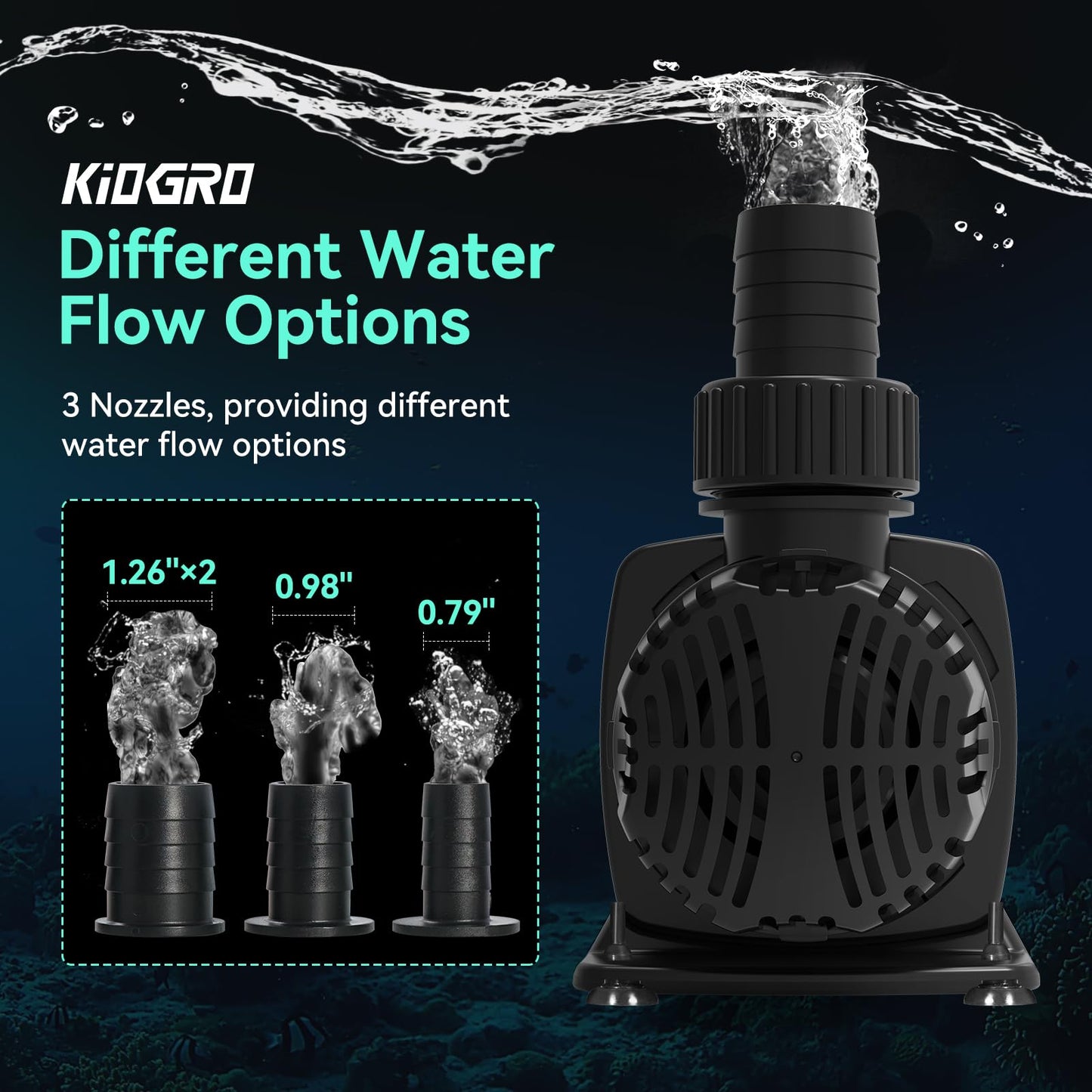 1587 GPH Pond Pump, 55W Submersible Water Pump with Control Panel, 16.5FT. Lift Height for Koi Pond Pool, Waterfall, Fish Tank, Aquarium, Hydroponic, Ultra Quiet, Barrier Bag & 16.5FT Power Cord