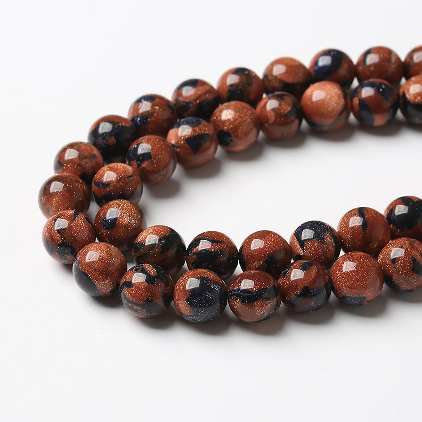 90pcs 4mm Starry Bicolor Sandstone Beads Natural Round Loose Spacer Beads for Jewelry Making DIY Bracelets Crystal Energy Healing Power Stone (4mm, Bicolor Sandstone Beads)