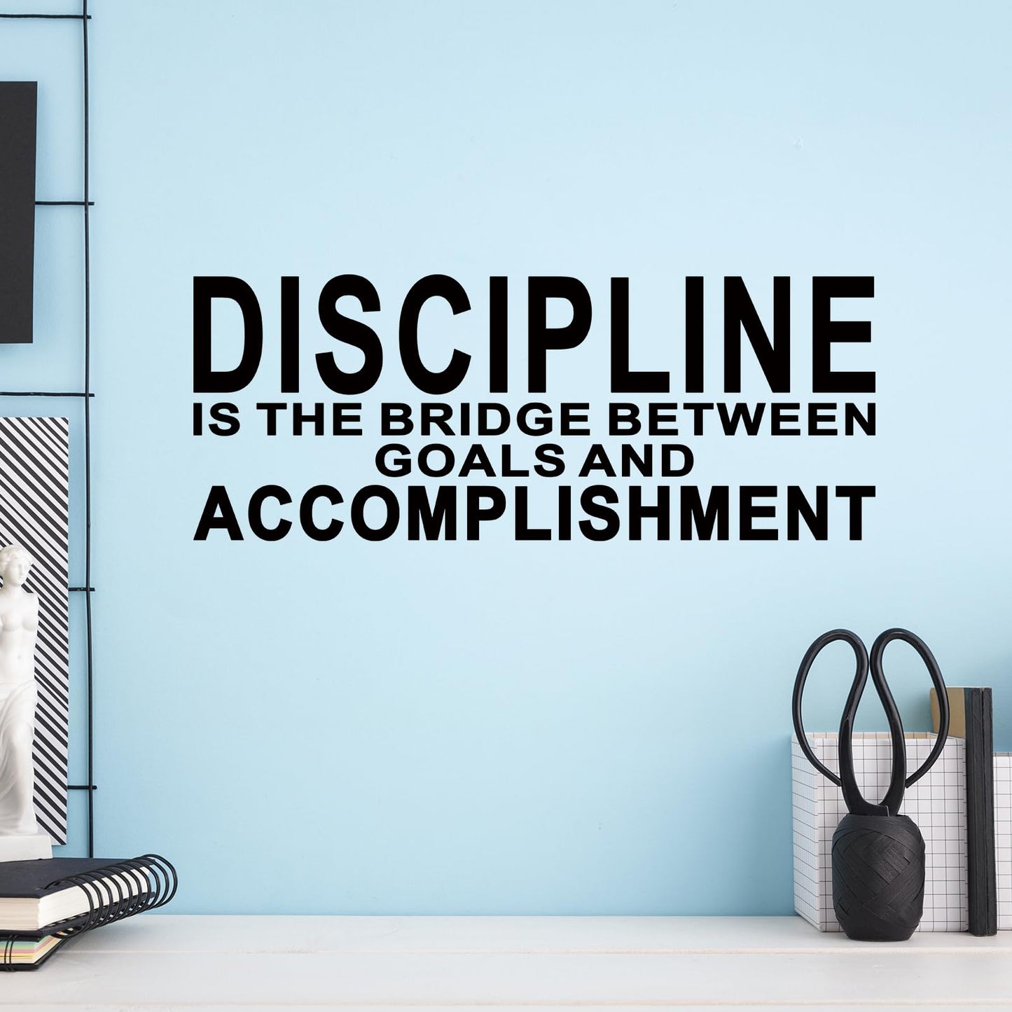 Motivational Quotes Wall Stickers for Office: Gym Inspirational Positive Vinyl Art Wall Decals for Bedroom Classroom School - Discipline 23" X 9"