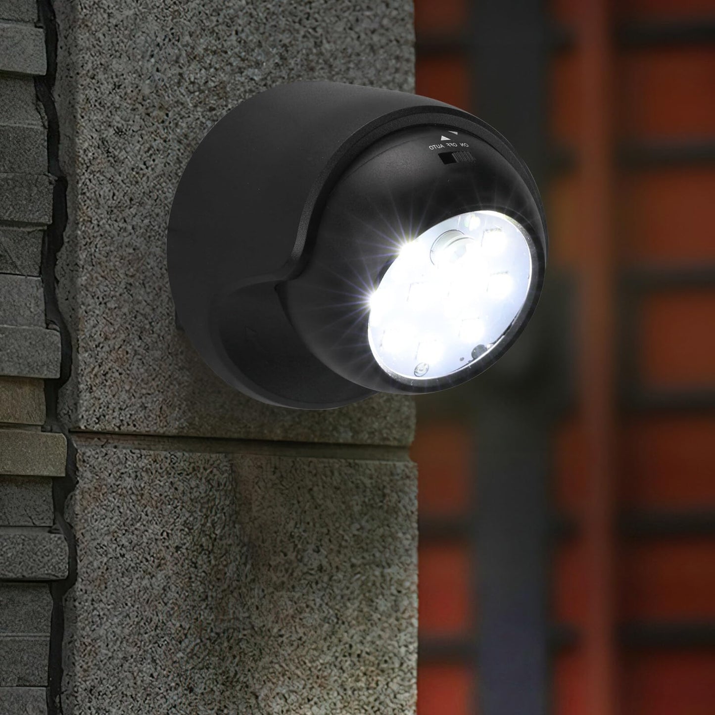 Motion Sensor Outdoor Lights - Outdoor Motion Sensor Light Battery Operated Wireless Spotlight Motion Detector Security Light Auto On Off for Sheltered Porch Stair Hallway Garage Wall Shed (2 Pack)