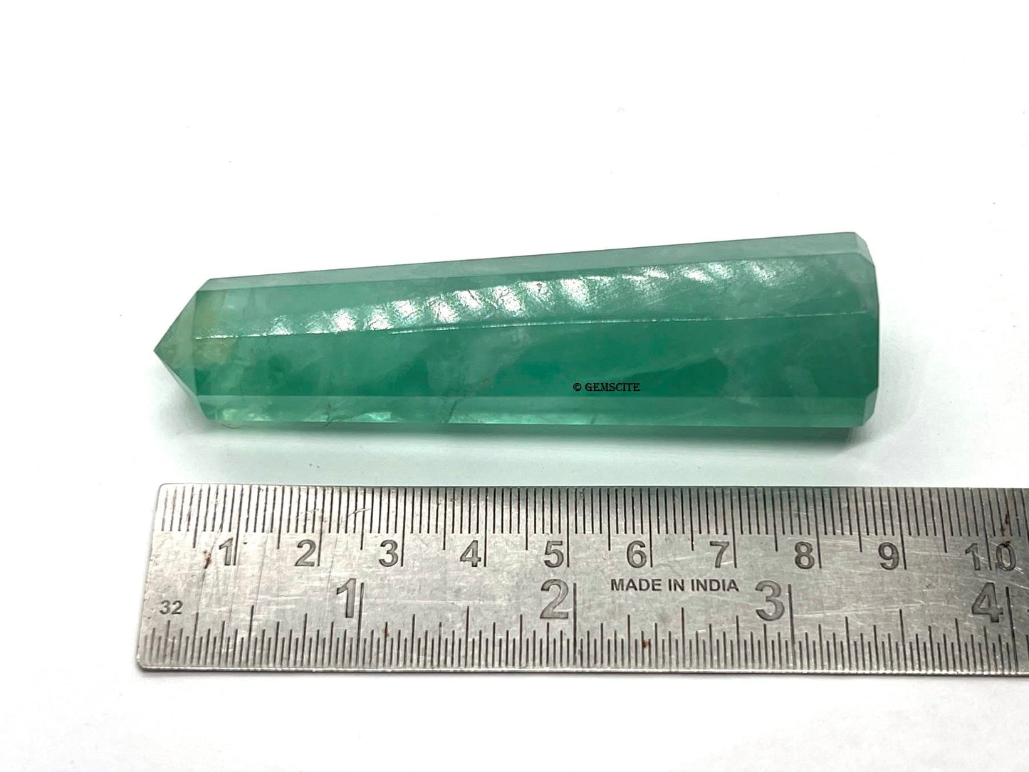 WholesaleGemShop 3 Inch (70 mm) Gemstones GREEN FLUORITE Obelisk Tower Jumbo Facet Aura Rock Crystal Natural Polished Earth Wand Spirit