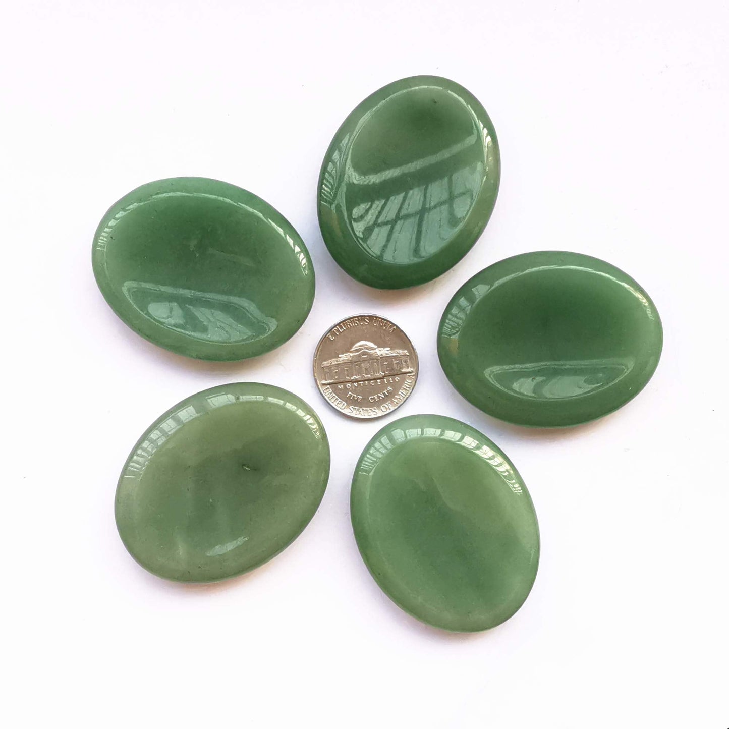 Bacatgem 1 Pcs Natural Green Aventurine Crystal Thumb Worry Stone,Stress Relax Healing Reiki Crystal Pocket Palm Stones