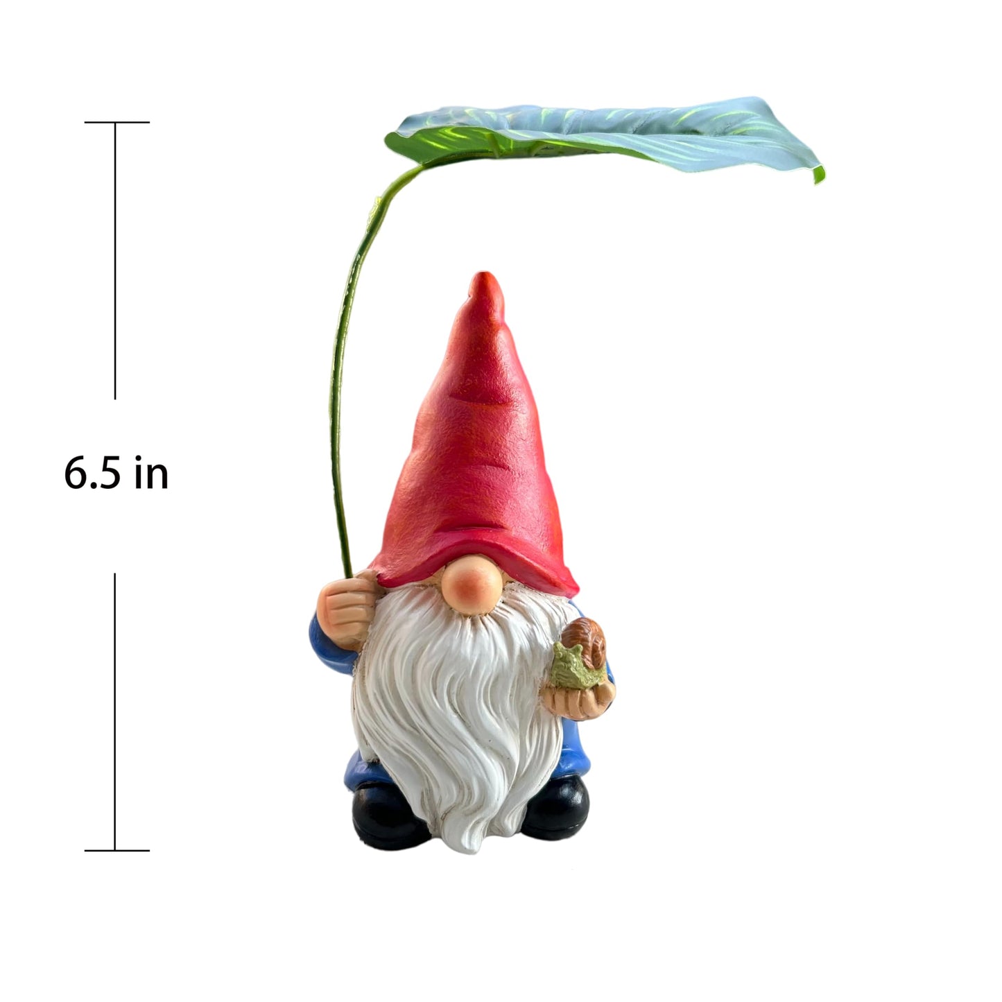 WSHMZYHOME Garden Gnome Statue Decoration with Leaf Umbrella, 6.5” Figurine Ornament for Indoor Outdoor Home Patio Yard Lawn, for Gnome Lovers & Garden Enthusiasts，Mom，Women
