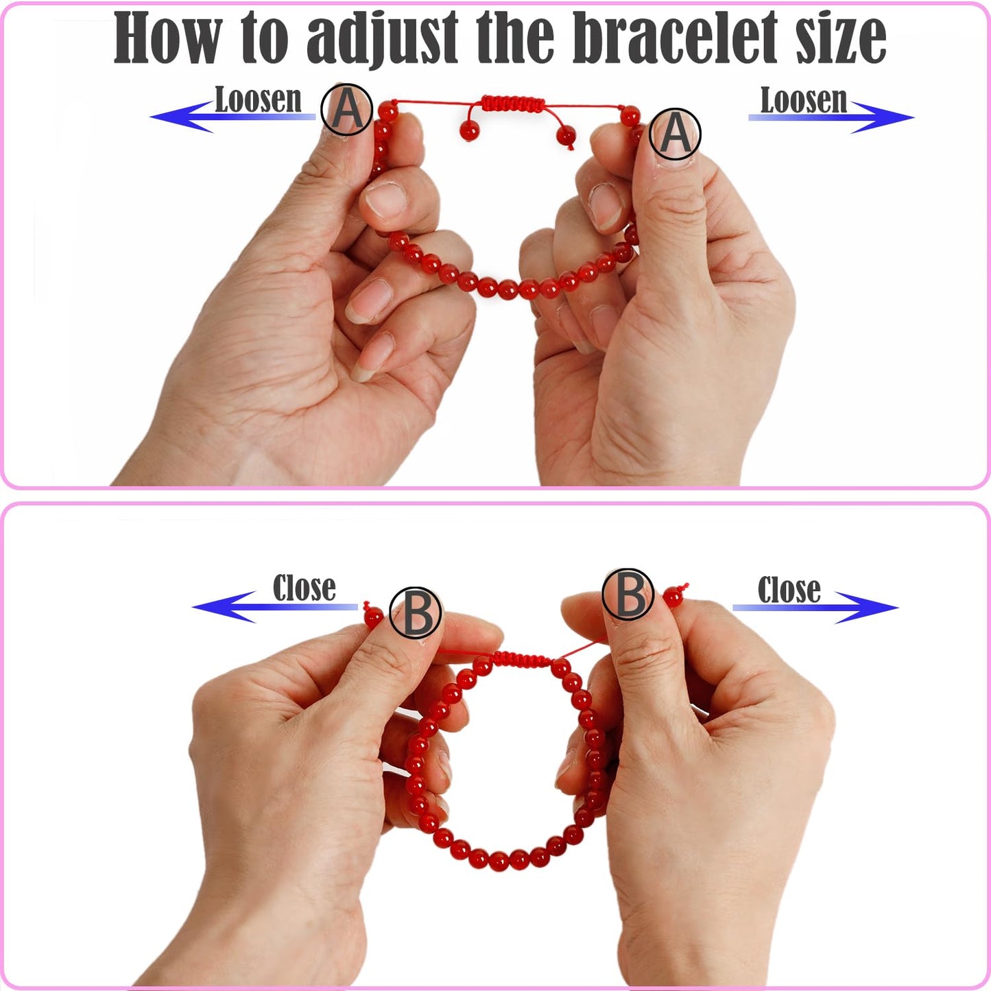 QOGIR Daughter Love You Forever Bracelets,Natural Rose Quartz Adjustable String Braceletm, Birthday Christmas Gifts for Daughters Girls Teen