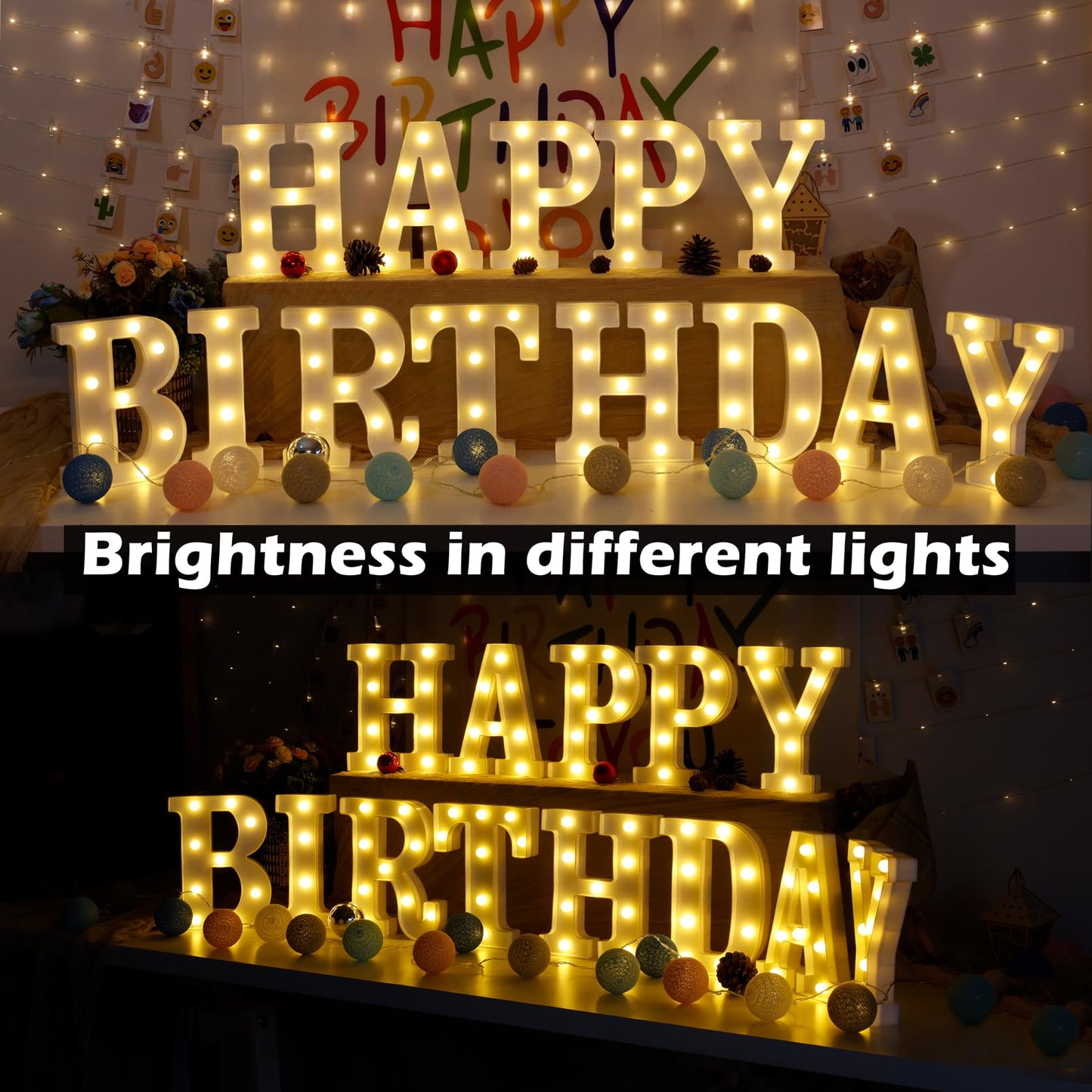 TRONSBOO LED Marquee Sign Light Up Letters, Alphabet Light Up Sign, Battery Powered LED Letter Lights for Night Light, Wedding, Birthday, Party, Christmas or Home Decor (M)