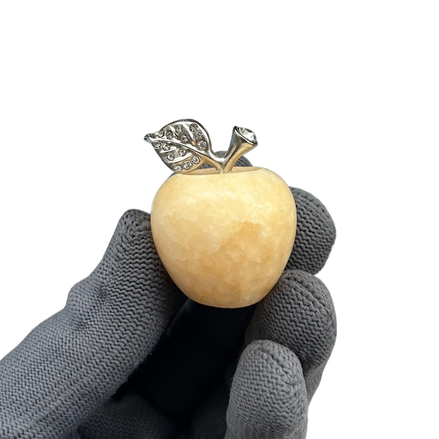 Sunshcat Natural Yellow Jade 1.18 Inchs Apple Crystal and Healing Stone Statues,Room Decoration Christmas Decorations Thanksgiving Gifts Office Gifts Collectibles