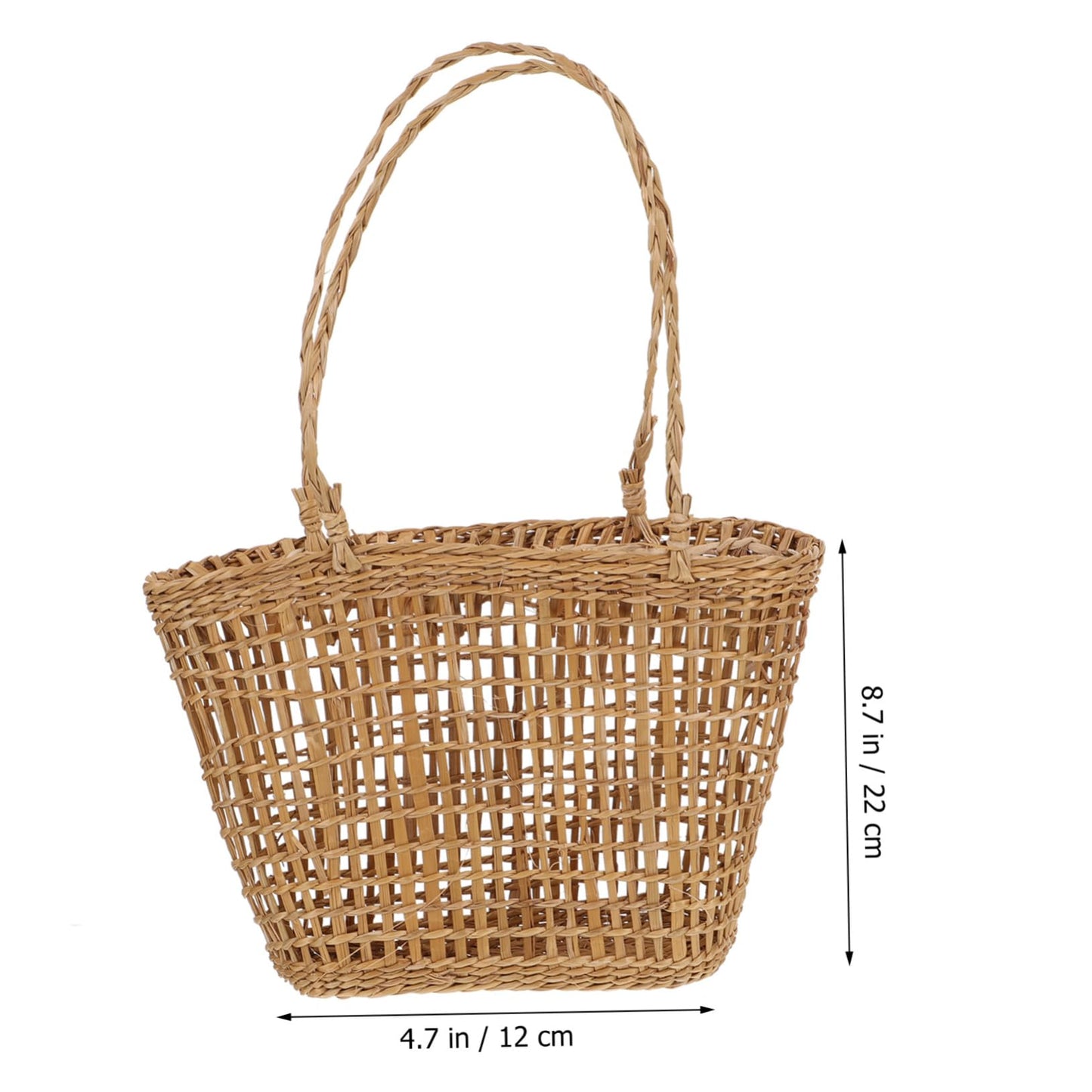 Cabilock Rope Baskets for Storage Straw Weaving Flower Basket Hanging for Home Decor