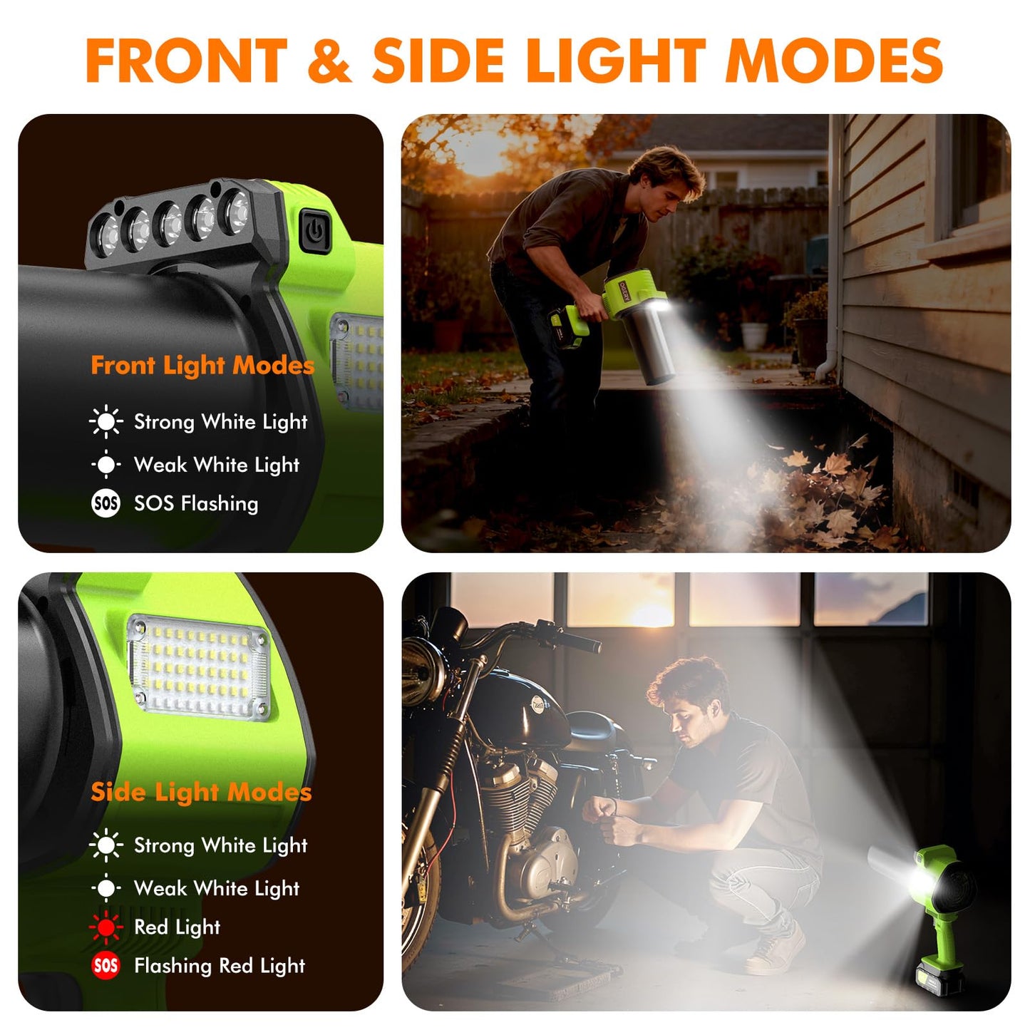 OGERY Brushless Leaf Blower Cordless with Lights, Powerful Electric Leaf Blowers with 2 x 3.0Ah Batteries & Fast Charging, 700CFM 900G Wind Pressure Handheld Blower for Lawn Care Yard Garden, Green