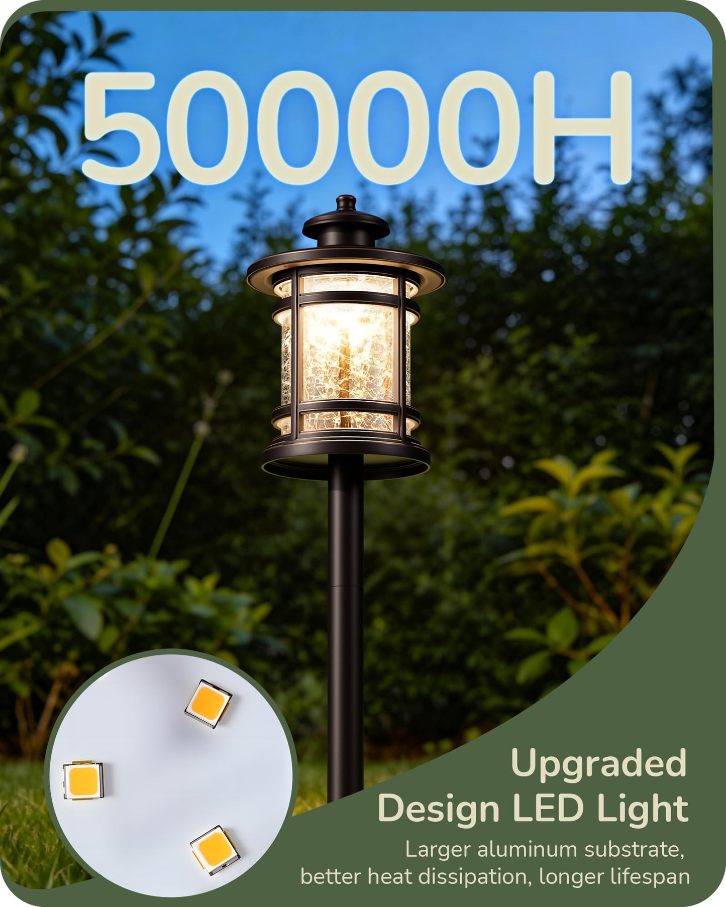 EDISHINE Low Voltage Pathway Lights, 3.4W 155LM 12V 3000K Outdoor Pathway Lights Wired, Waterproof Landscape Path Lights, 50,000H LED for Yard, Garden, Driveway, 12 Pack