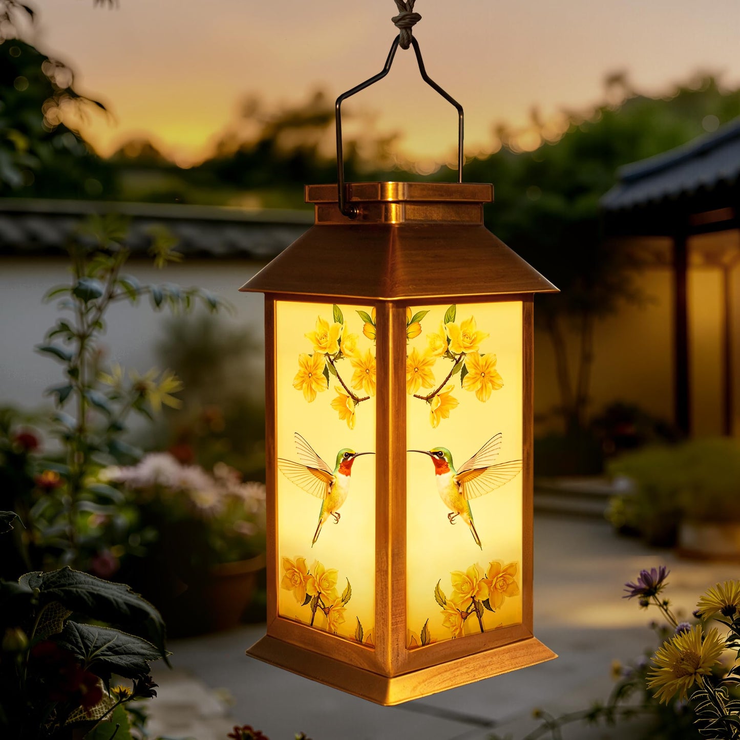 Mothers Day Gifts, Solar Lanterns Outdoor Waterproof Hummingbird Hanging Garden Decor Gifts for Mom Women Grandma, Outdoor Solar Lights for Garden Lawn Yard Patio Porch