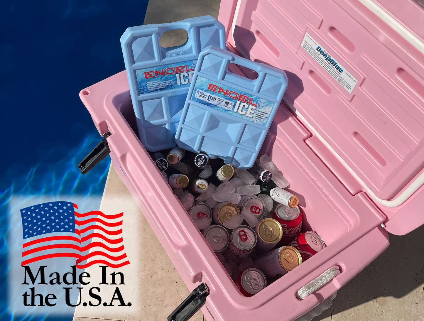 ENGEL 5lb Reusable Ice Packs 32°F - Made in USA - Long-Lasting Cooler Packs for Camping, Fishing, Boating & Food Storage - Non-Toxic Safe Replacement for Regular Ice