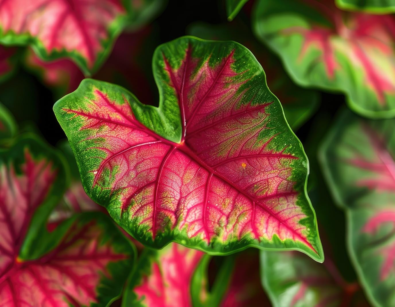6 Royal Flush Caladium Bulbs for Planting - Perennial Hosta, Elephant Ears, Fancy (6 Bulbs)