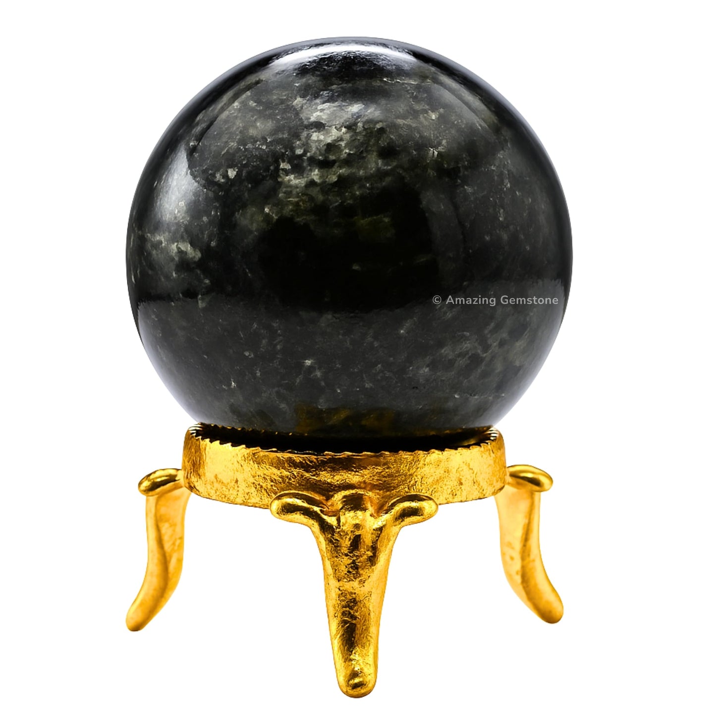 Amazing Gemstone Nuummite Crystal Ball with Stand - 2" Inches Crystal Sphere Meditation Balls for Witchcraft and Decorative Balls