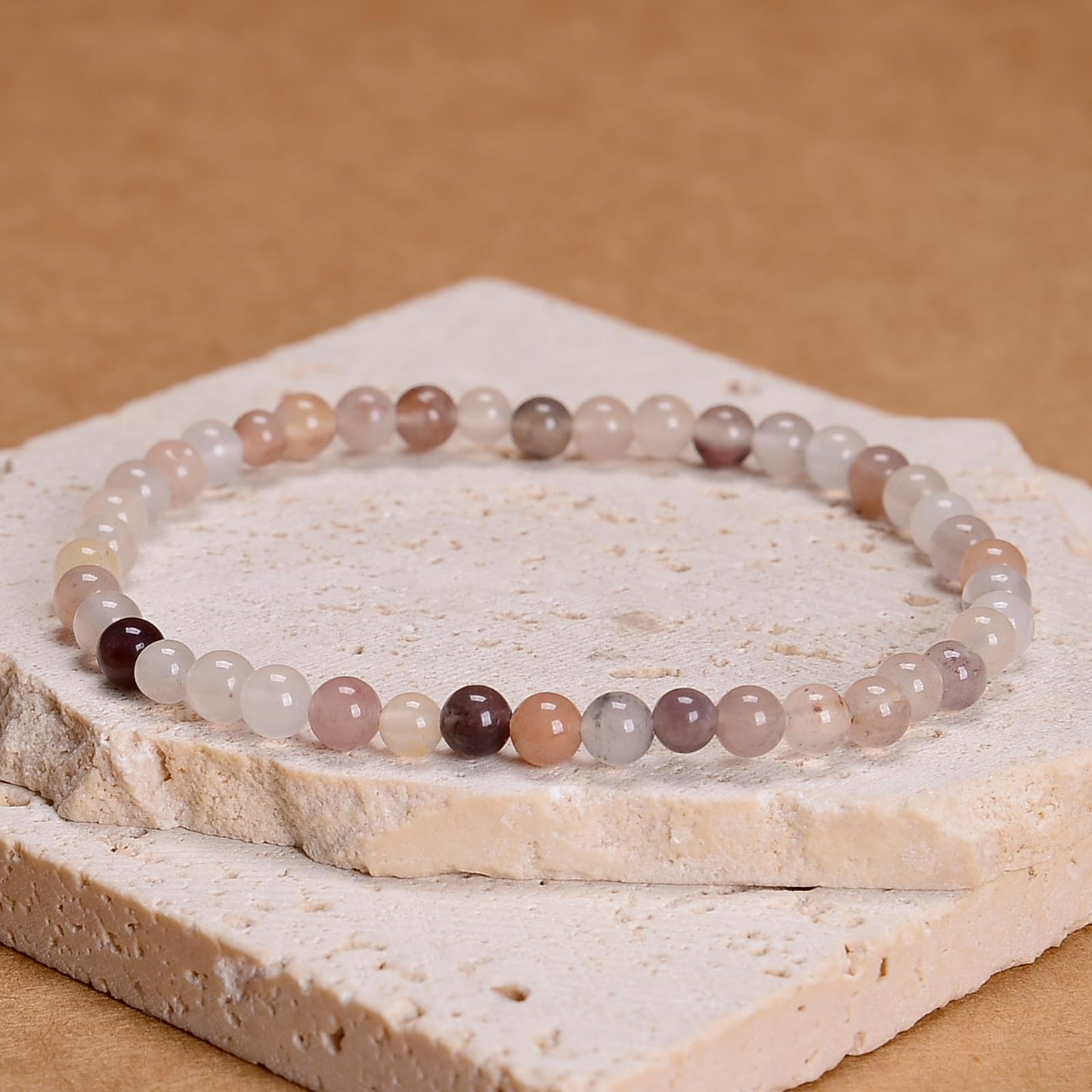 CHCCOYE 4mm Natural Healing Gemstone Bracelet Handmade Yoga Stretch Elastic Bracelet Stress Relief Crystal Jewelry for Men and Women (4mm Violet Jade)