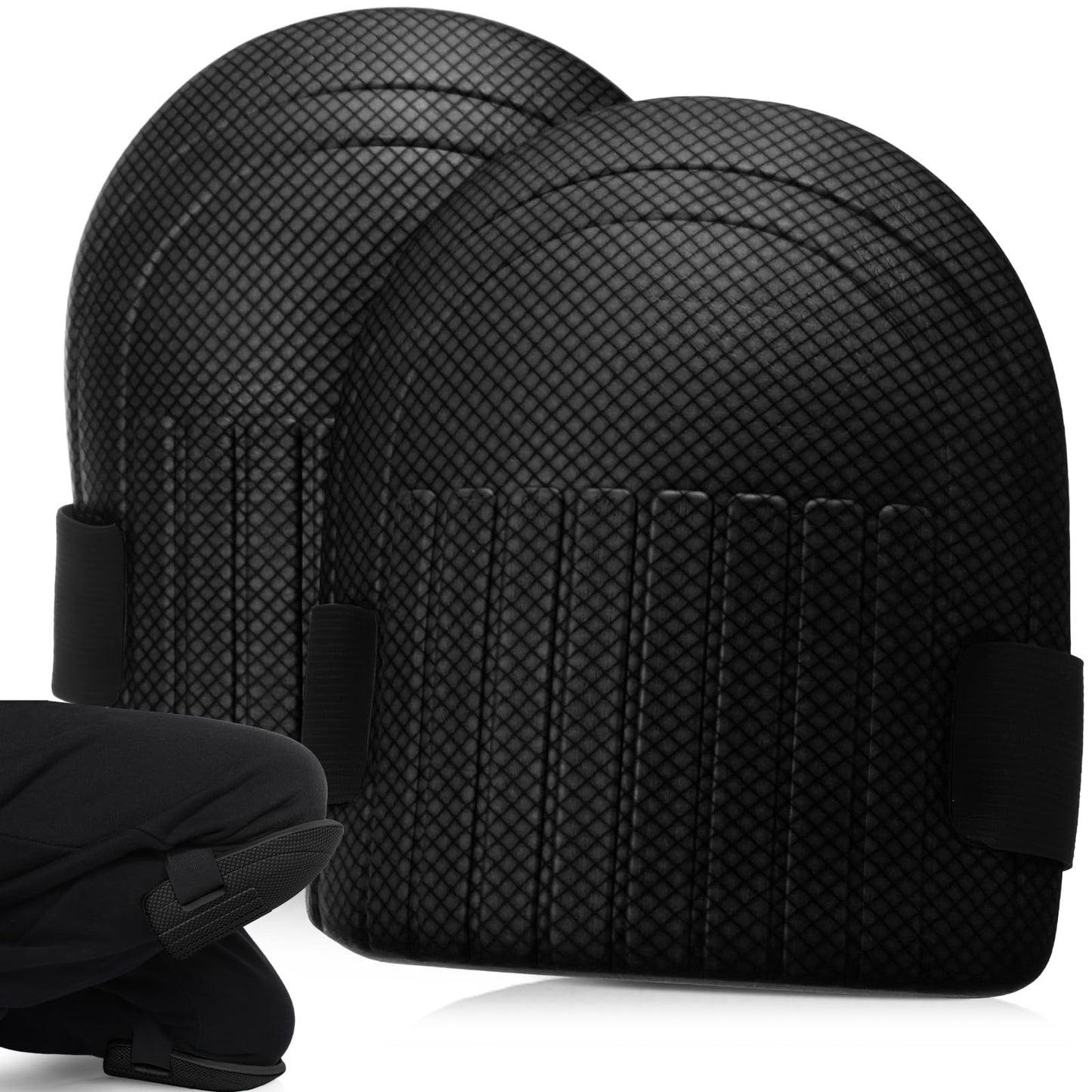 WinnerWhy Gardening Knee Pads for Women and Men Lightweight Waterproof Foam Knee Pads for Gardening and Housework with Adjustable Hook'n'Loop Straps(Black)