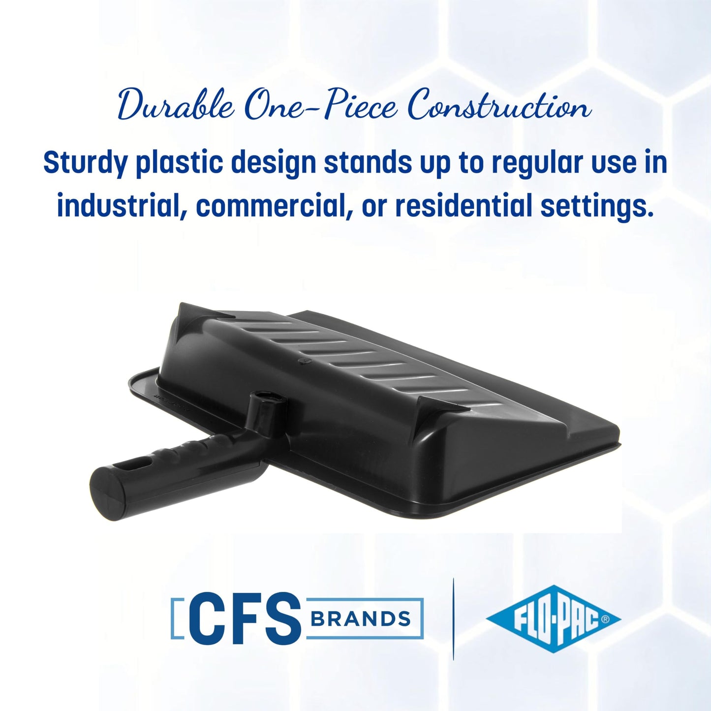 Carlisle FoodService Products Heavy Duty Dust Pan with Handle – Durable Plastic, 8 Inch Dust Pan for Home, Kitchen, and Commercial Use, Black