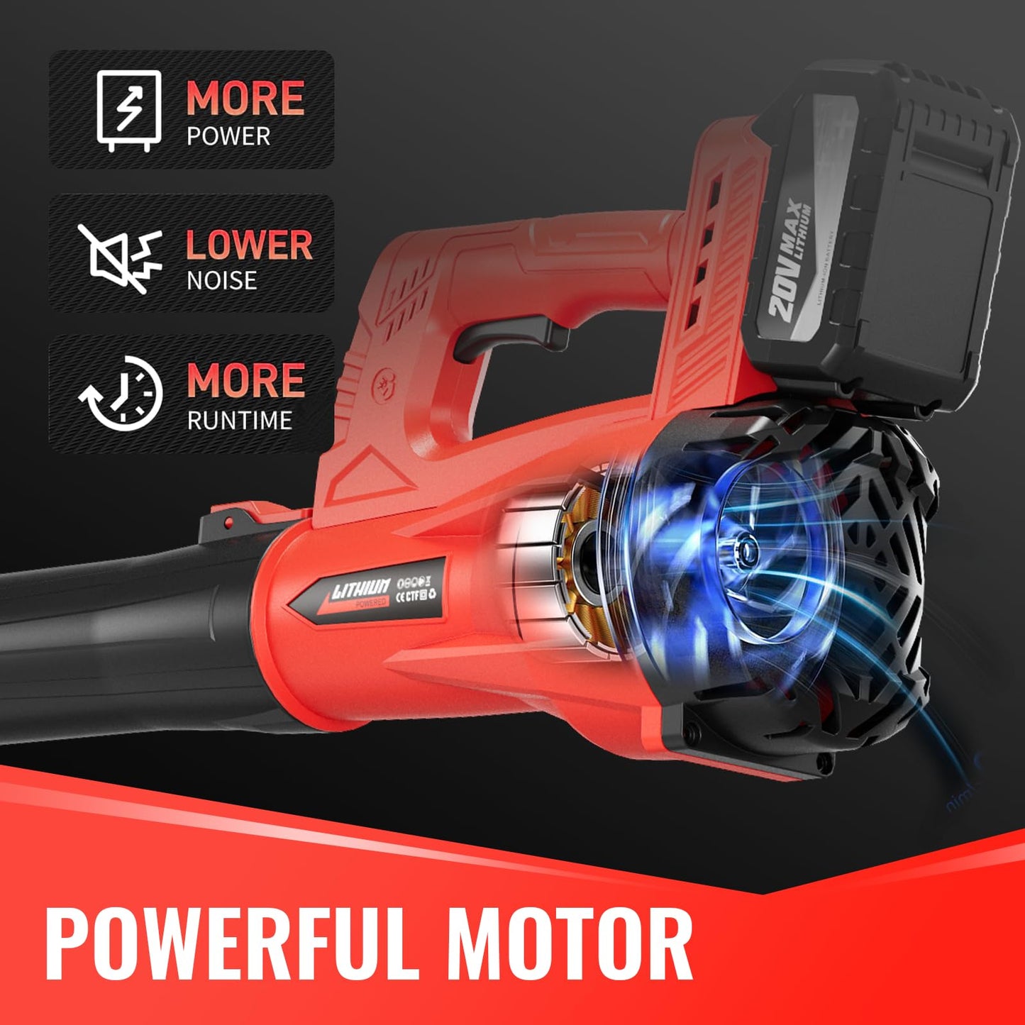 Leaf Blower Cordless, Electric Brushless Leaf Blower with 2 * 4.0Ah Battery Powered, Blowers for Lawn Care, Blower with Extension Nozzle, Battery Powered Blowers Leaf Cordless