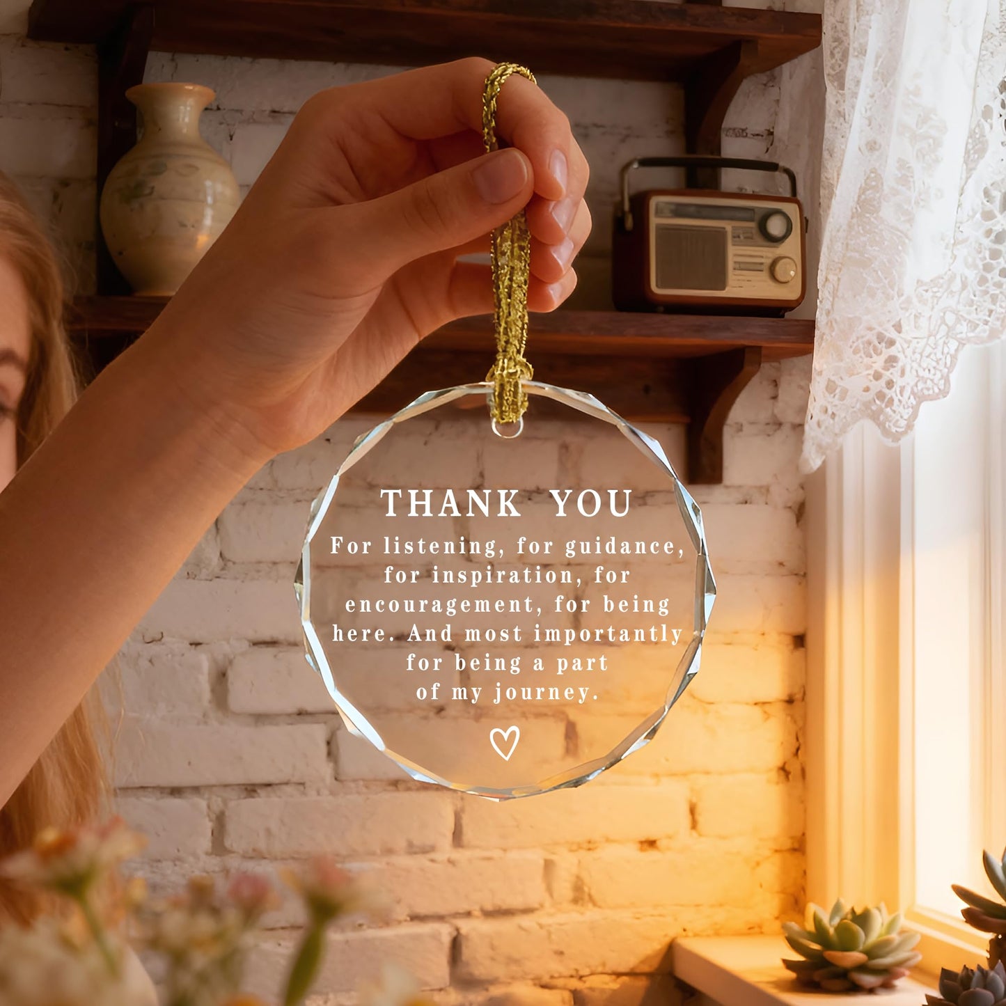 Thank You Keepsake, Thank You Gift, Crystal Christmas Ornament, Coworker Gift, Gifts to Say Thanks, Gifts for Friend, Bridesmaid, Mum & Teacher