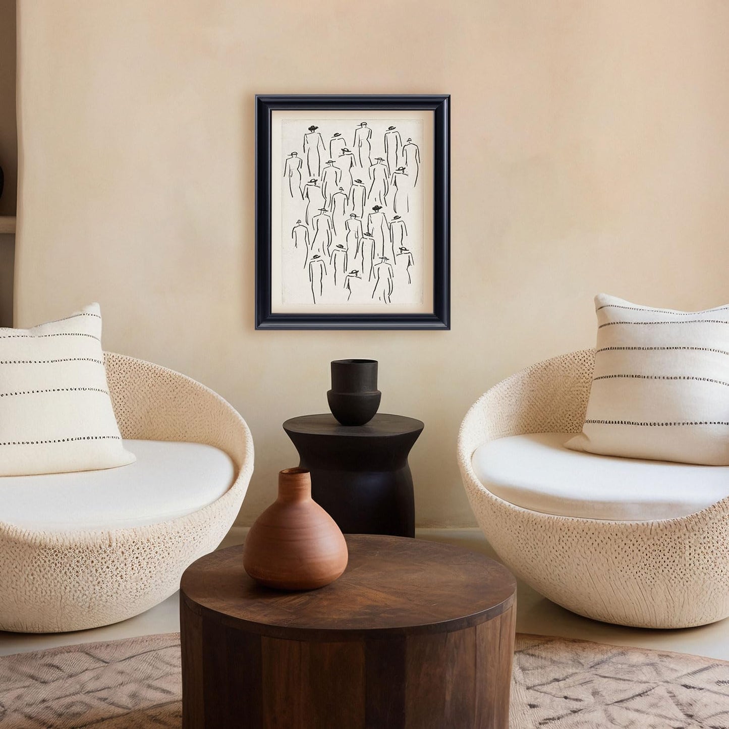 Framed Abstract Canvas Wall Art Decor, Minimalist Wall Prints for Bedroom Bathroom Office, Posters for Living Room Aesthetic, Nature Painting Artwork