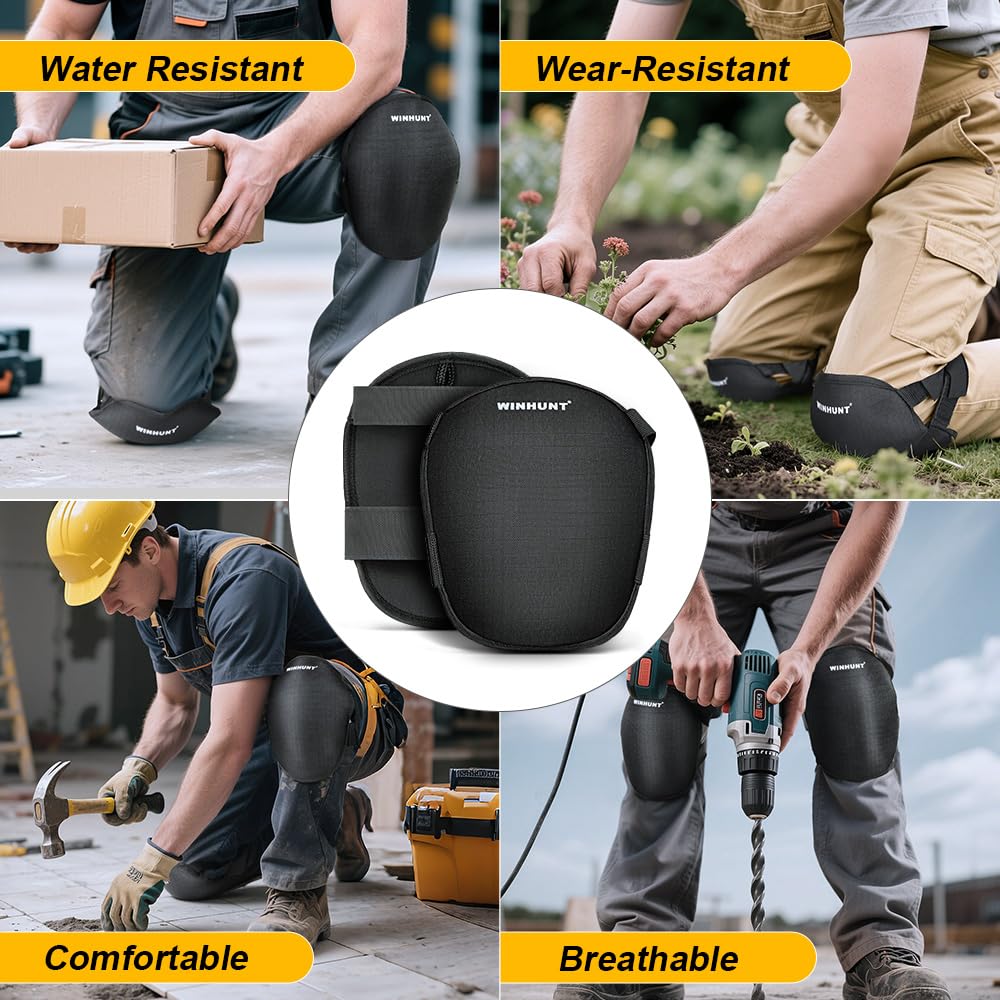 winhunt Professional Gel Knee Pads, Work Pads Work for Gardeners, Workers, Sports, with Adjustable Straps