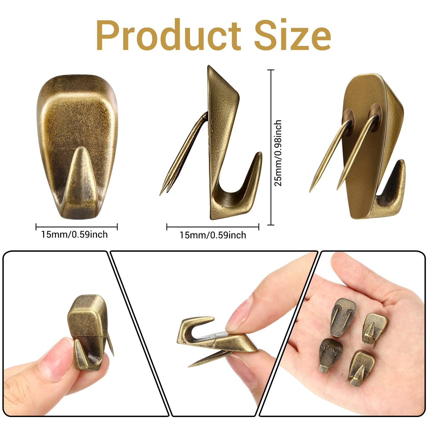 LEIFIDE Cubicle Hooks Fabric Panel Wall Hooks Cubicle Clips Picture Hangers for 40 Lbs Office Home Kitchen Room Board Hanging Supplies(Bronze,10 Pieces)