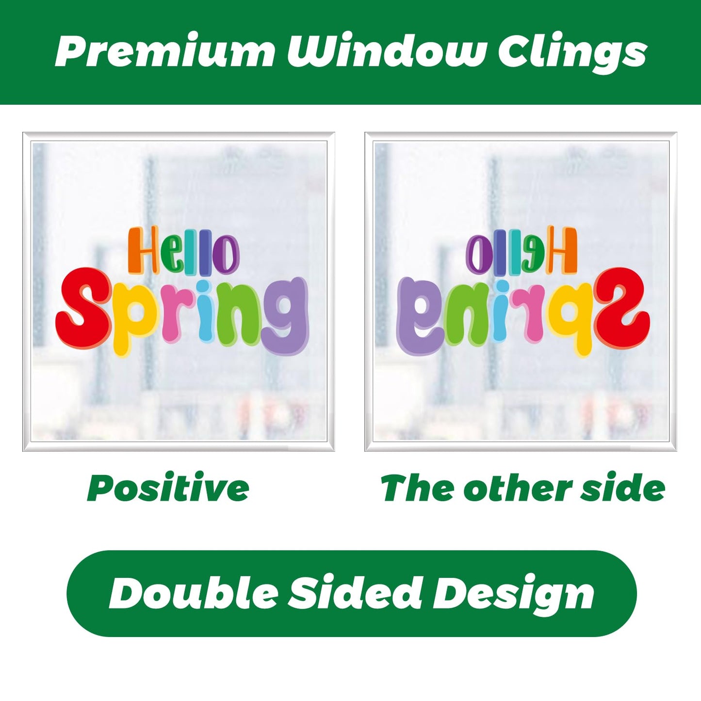 Vibrant Spring & Summer Window Clings - 9 Sheets 127PCS Removable & Double-Sided with Flowers Butterflies Birds Birdhouses - Window Stickers for Glass Windows Home Classroom Office Store Decorations