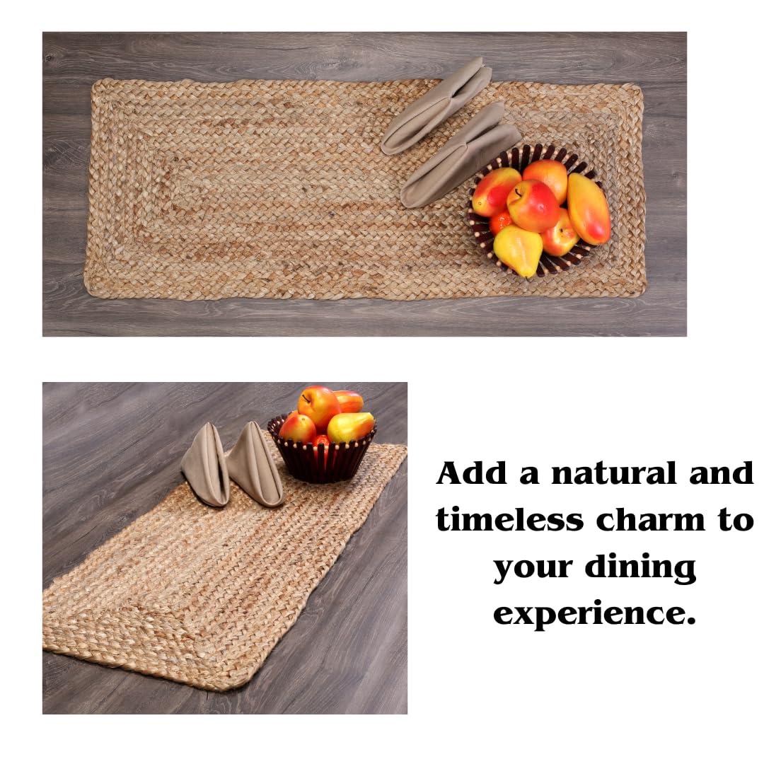 Savi Home Farmhouse Jute Burlap Table Runner 36 Inches Long, Organic Eco-Friendly Rustic Vintage Dining Table Runner, 13x36 Natural Jute Braided Table Runner