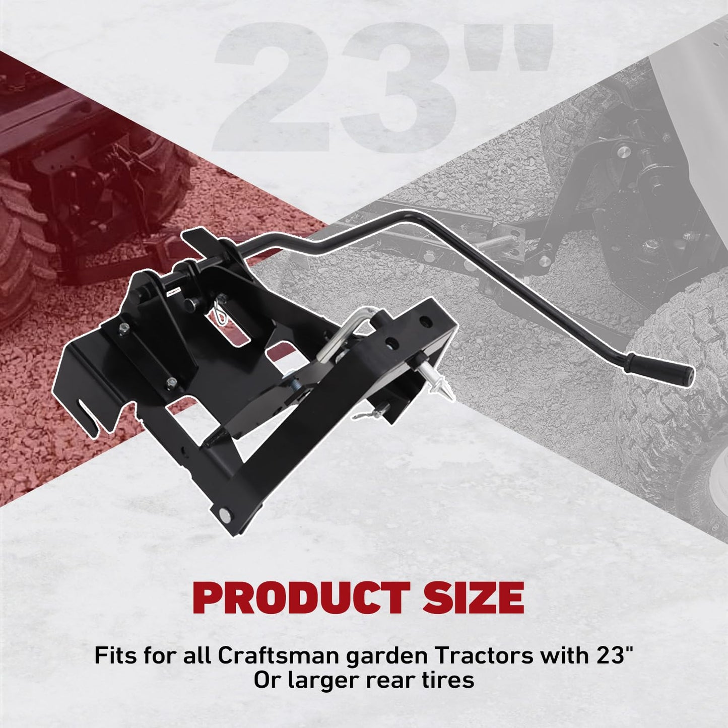 ELITEWILL Garden Tractor Sleeve Hitch Attachment Rear-Mount Fit for Husqvarna 585607901/ Craftsman T200 and T300 Series/Cub Cadet Riding Lawn Mower Tractors with 23" Or Larger Rear Tires