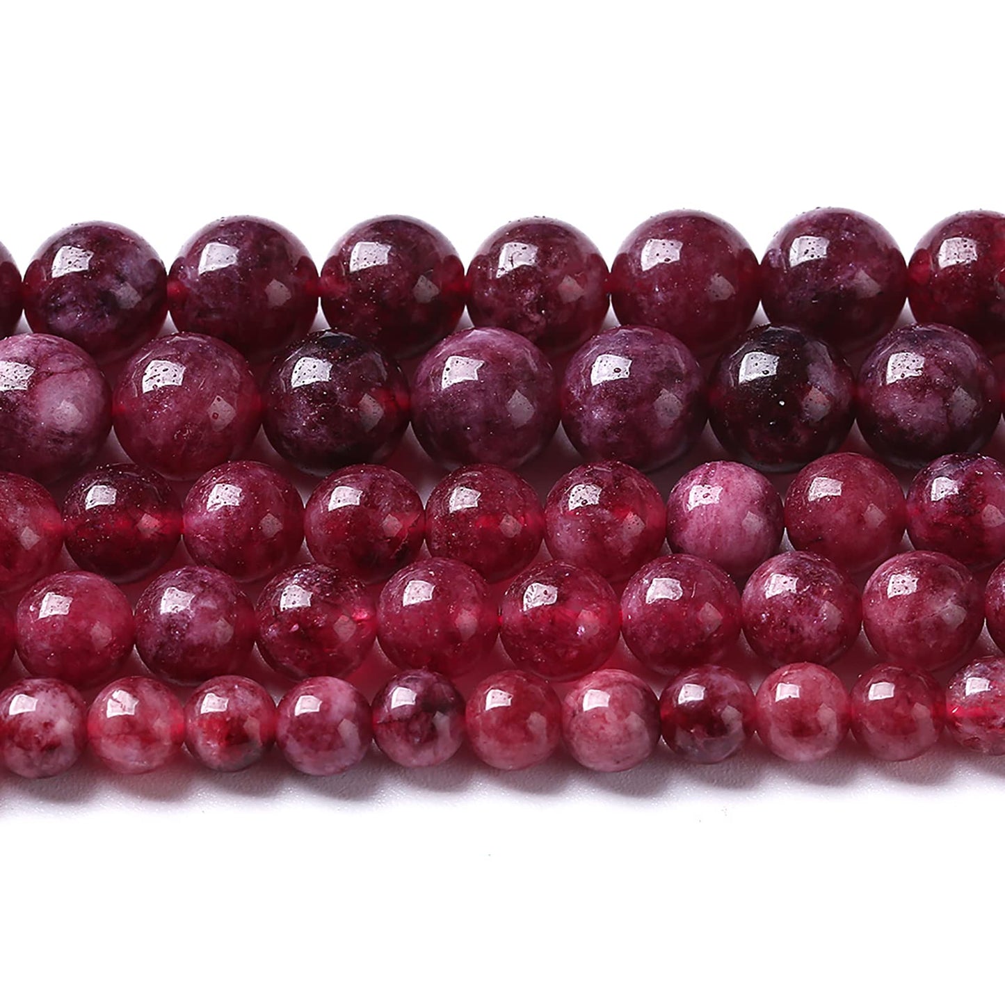 36pcs 10mm Natural Garnet Jade Gemstone Round Loose Spacer Beads for Jewelry Making Healing Energy Stone Beads DIY Bracelets Necklaces 15" (10mm, Garnet Jade)