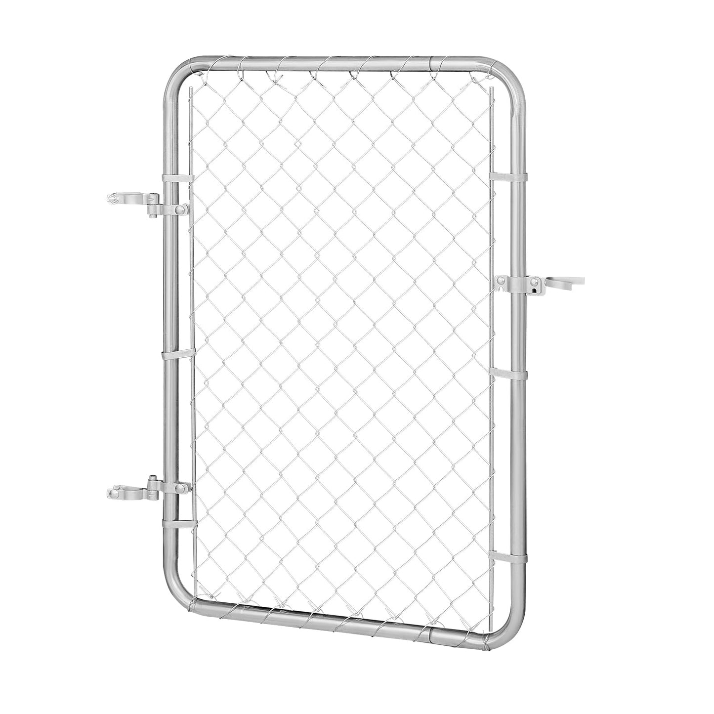 VEVOR Chain Link Fence Gate, 32 x 46 in, Adjustable Chain Link Fence Panel, Fit 2-4 ft (W) x 4 ft (H) Garden Fence Gate Opening, Rust-Resistant Galvanized Fencing Gate for Farm Posts Not Included