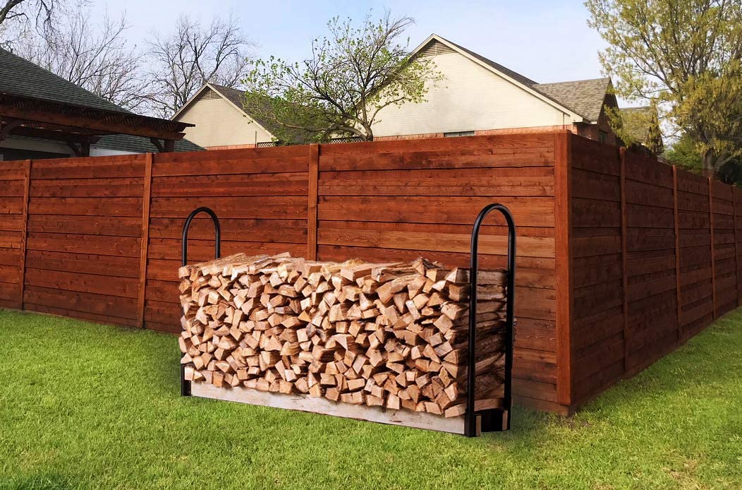 Fire Beauty Firewood Log Rack Adjustable Bracket Kit, Fireplace Wood Storage Holder,Black Powder,Coated Steel, Outdoor and Indoor(Adjustable)