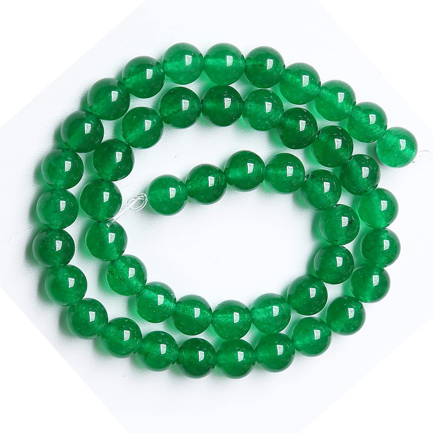 4mm 90pcs Natural Chinese Green Jade Beads Chalcedony Round Loose Gemstone Crystal Energy Healing Power Stone Beads for Jewelry Making DIY Bracelet (4mm, Chinese Green Jade)