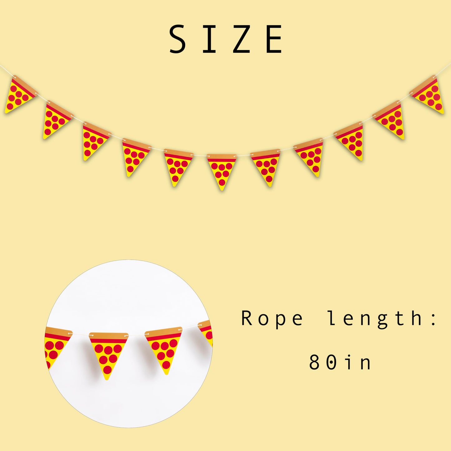 GIOGUK Pizza Birthday Party Banner - Baby Shower/Gender Reveal Party Decorations Supplies Banner, Italian-Themed Birthday Celebration Decorations Garland, Pizza Sign Party Decor Cake Smash Photo Props Banner