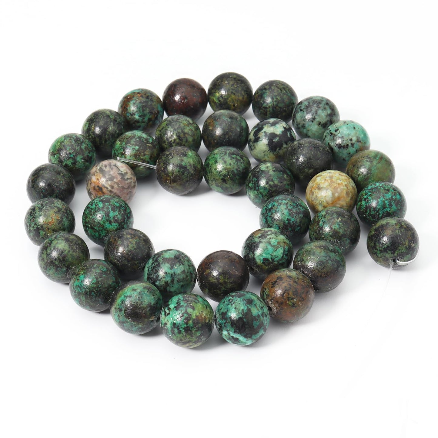Siomia 60pcs 6mm Natural African Turquoise Gemstone Beads Energy Healing Crystal Round Loose Stone Beads for Jewelry Making, DIY Bracelets Necklaces