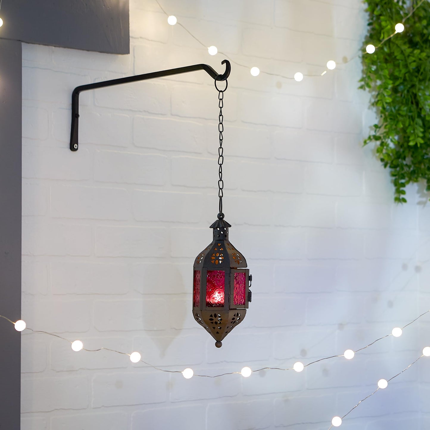 Zings & Thingz 57070470 Cutout Moroccan Hanging Lantern, Black
