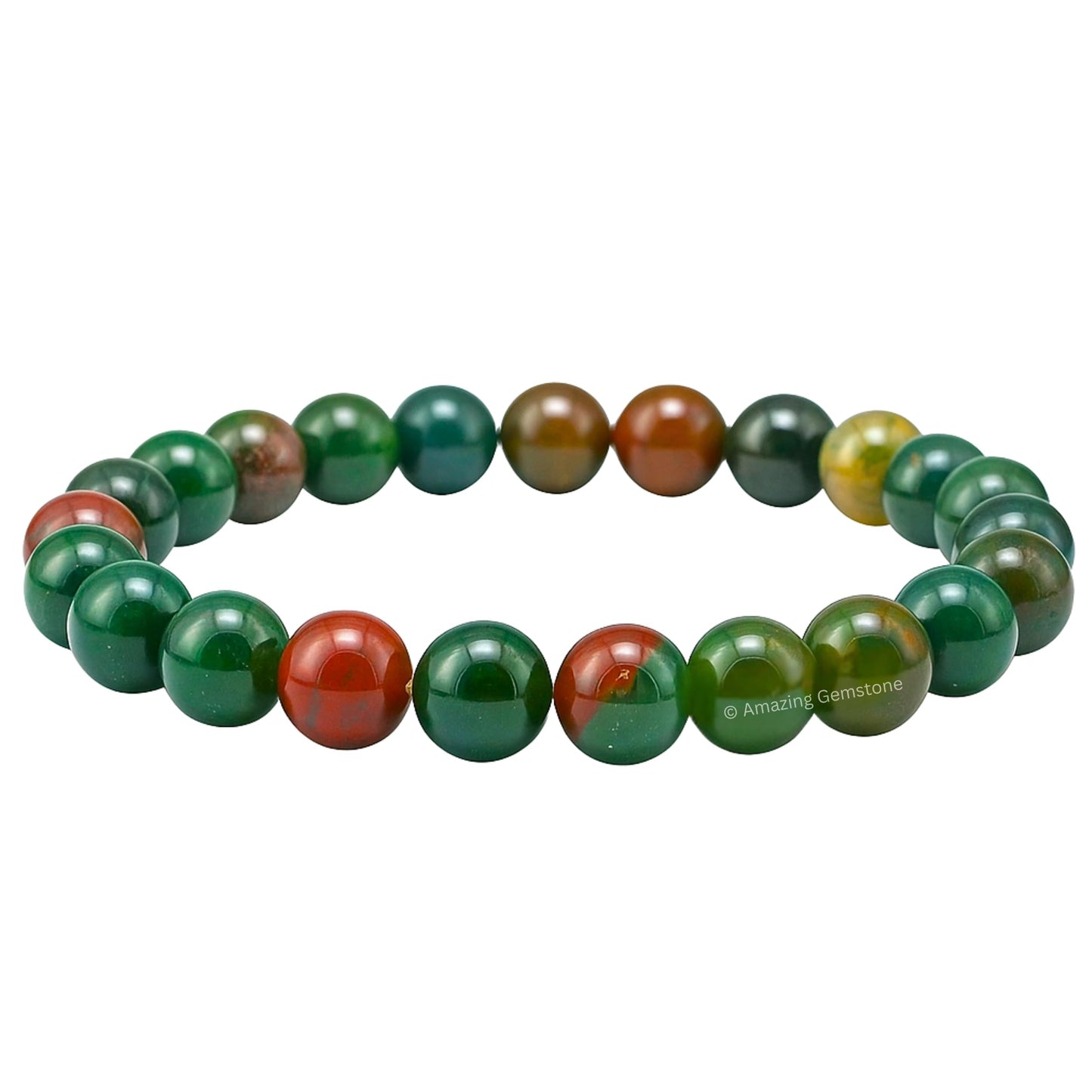 Amazing Gemstone Crystal Bracelet for Women Men's Gifts - Protection Healing Crystal Bracelet - 8mm Gemstone Beaded Stretchable Bracelet Pulseras Para Hombres Mujer Stocking Stuffers Mothers Day Gift (Bloodstone)