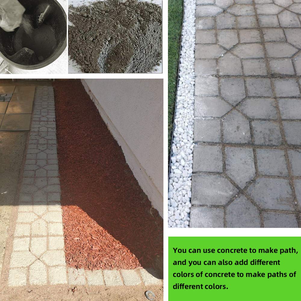 Walk Maker Reusable Concrete Molds 15.7"x15.7"x1.57" Paver Yard Patio Lawn Garden DIY Walkway Pavement Paving Moulds (Cross Square)