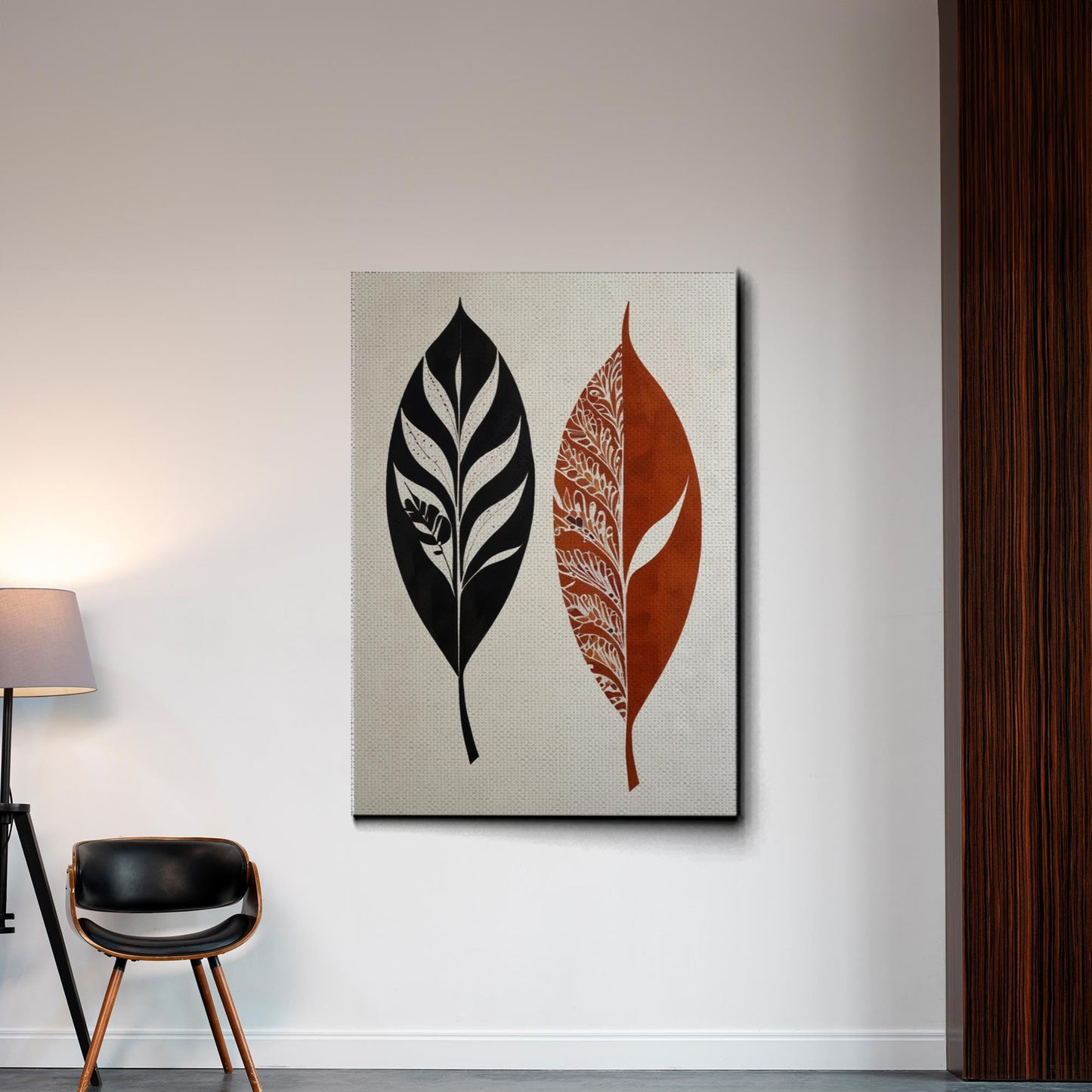 Canvas Print Scandinavian Folk Art Print Abstract Botanical Nordic Print Beige and Black Scandinavian Botanical canvas Decor Canvas, Decor